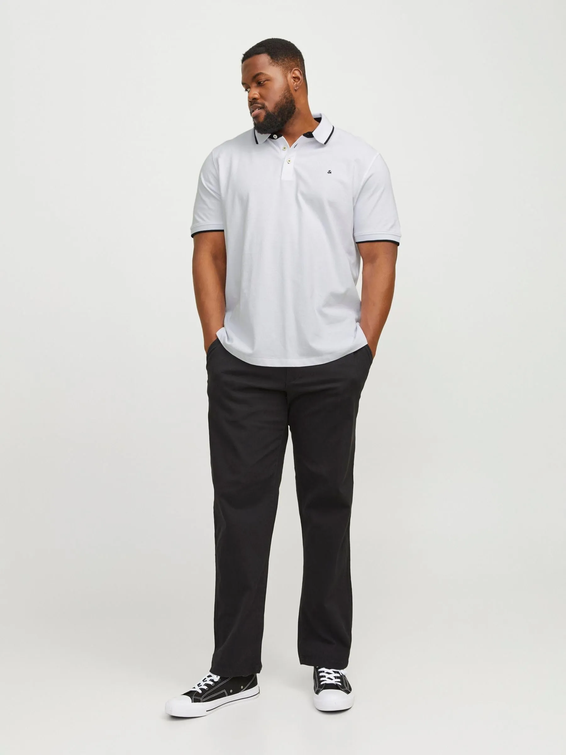 JACK & JONES Jjepaulos SS Noos Plus Polo, Bianco, 5XL - immagine 3