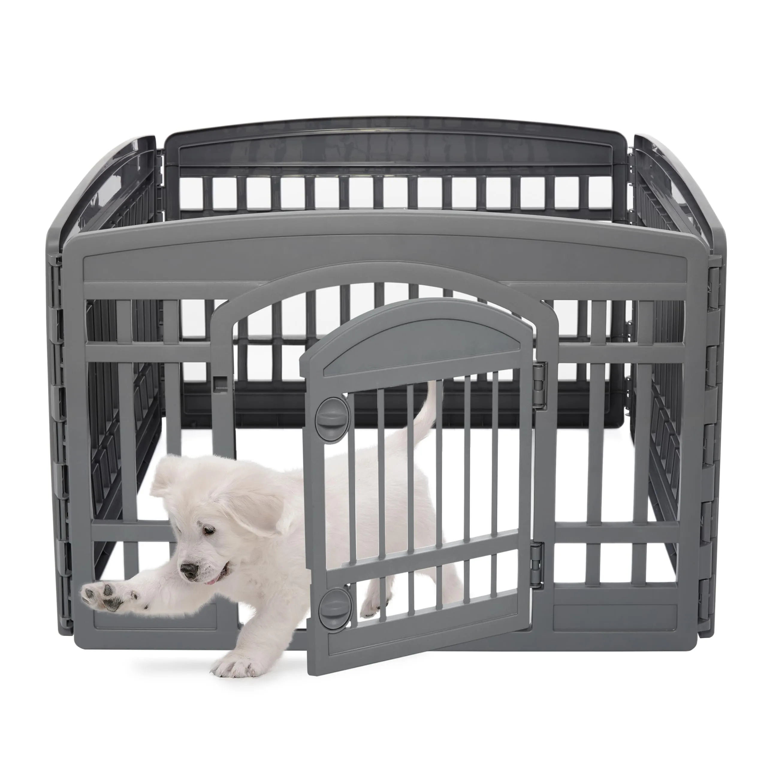 Iris Ohyama Recinto per Cani e Gatti CI-604E, 4 Pannelli, Eco Grigio - immagine 1