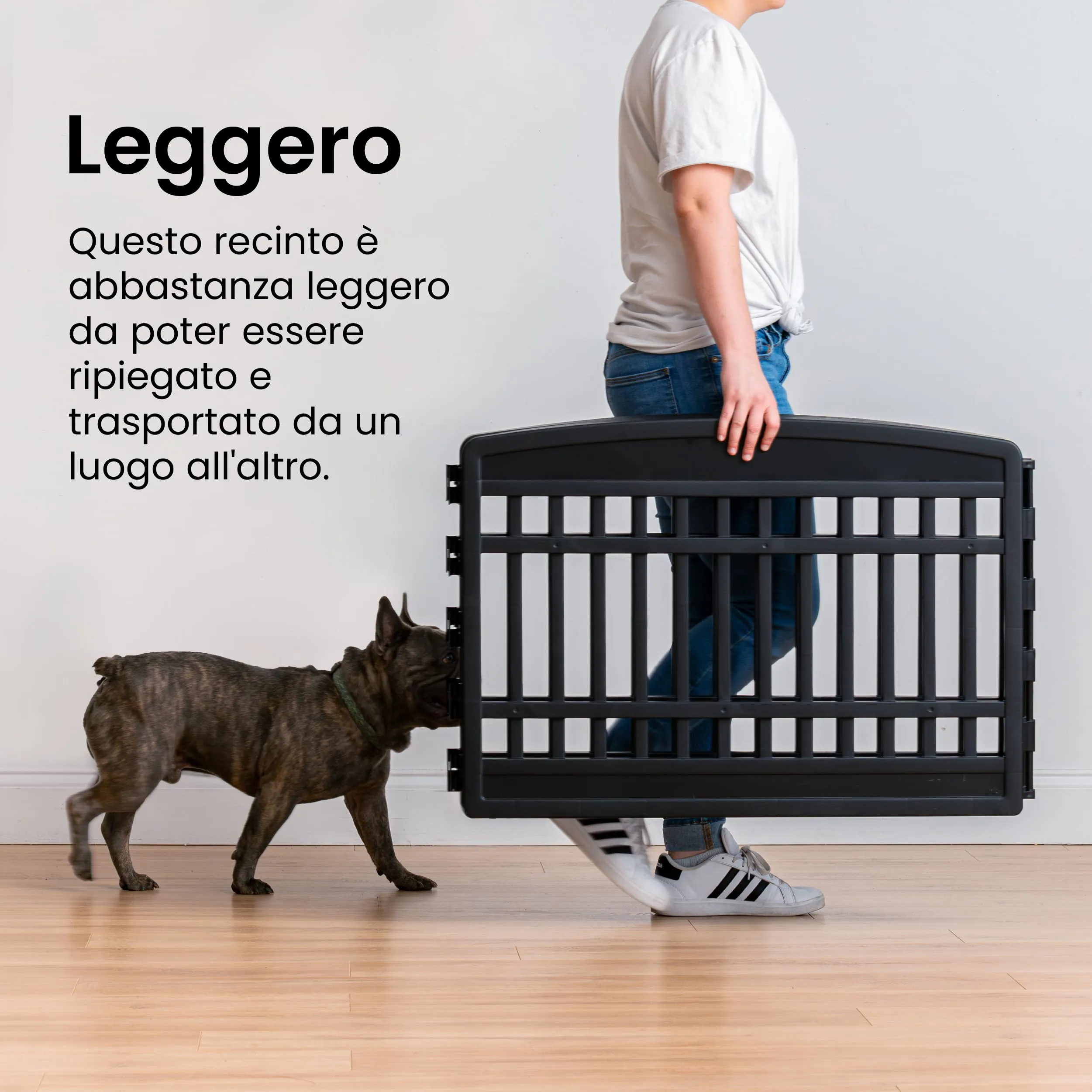 Iris Ohyama Recinto per Cani e Gatti CI-604E, 4 Pannelli, Eco Grigio - immagine 5