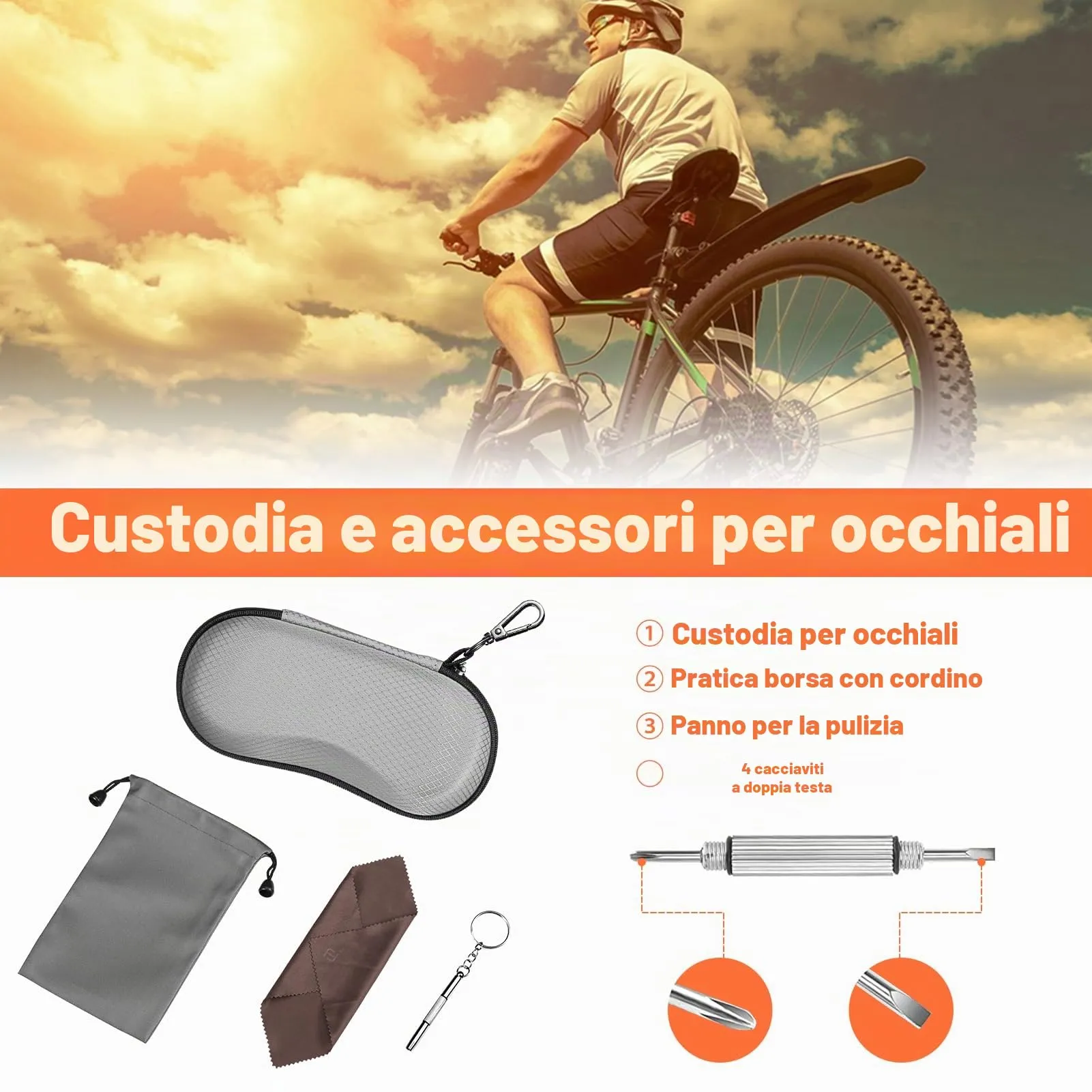 FINTIE Custodia Rigida per Occhiali da Sole e Vista in EVA, Grigio - immagine 2