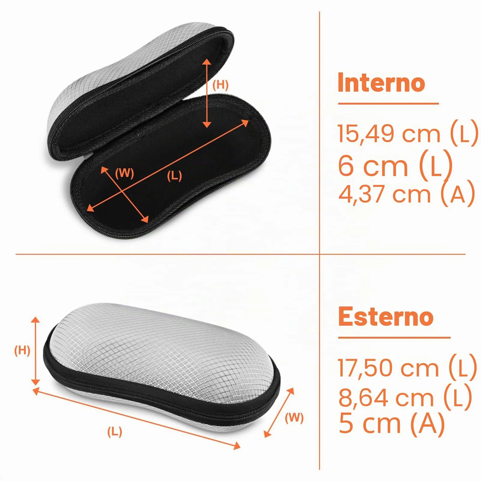 FINTIE Custodia Rigida per Occhiali da Sole e Vista in EVA, Grigio - immagine 3
