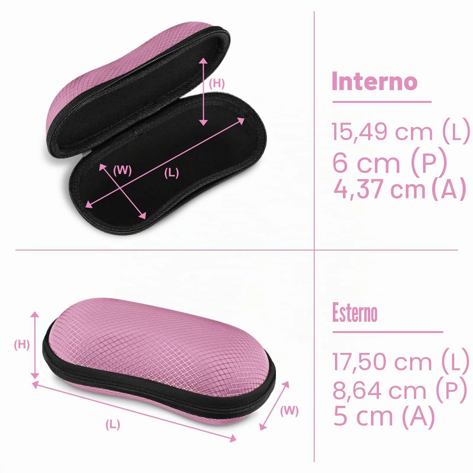 FINTIE Custodia Rigida per Occhiali da Sole e Vista, EVA, Rosa - immagine 3