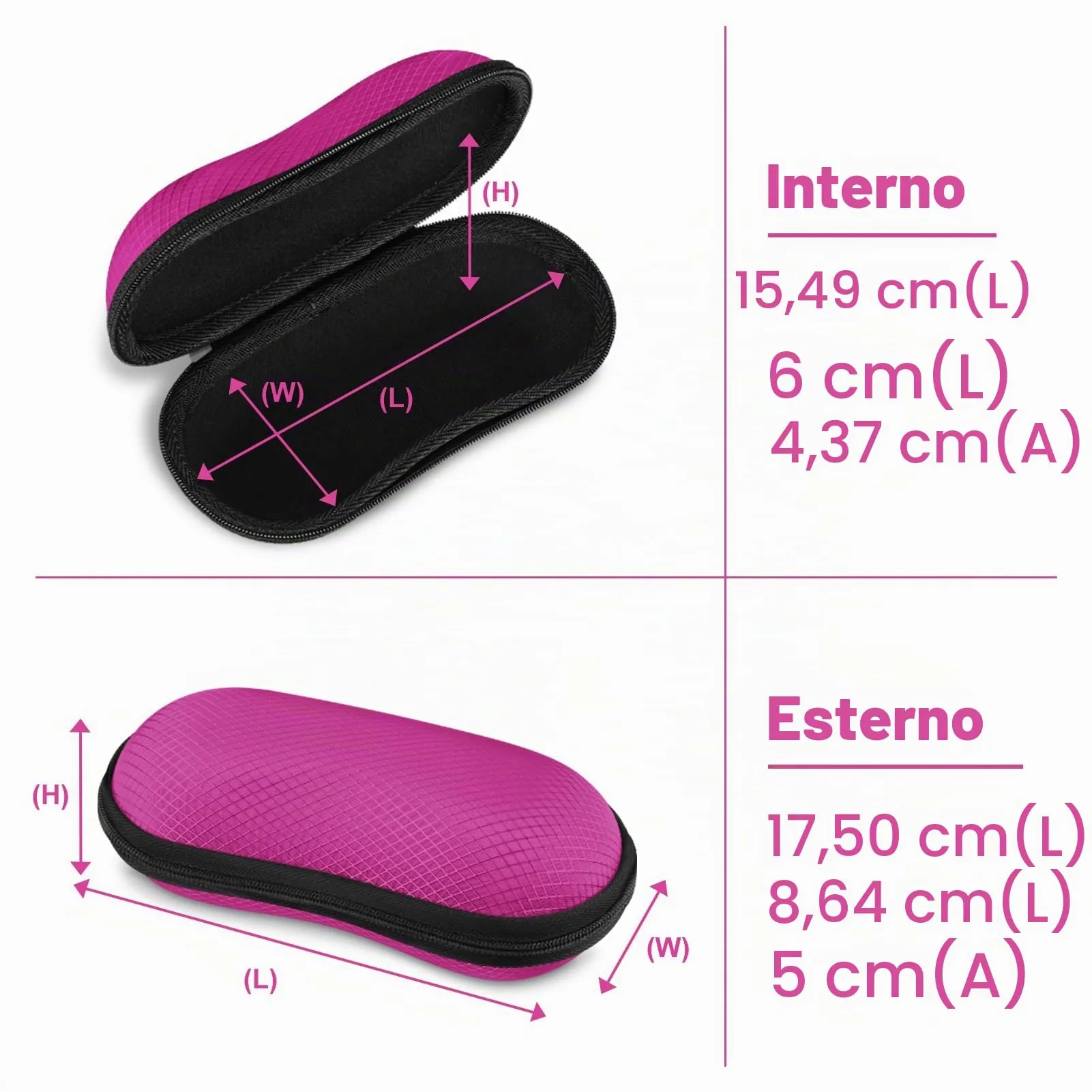 FINTIE Custodia Rigida per Occhiali da Sole e Vista, Magenta - immagine 3
