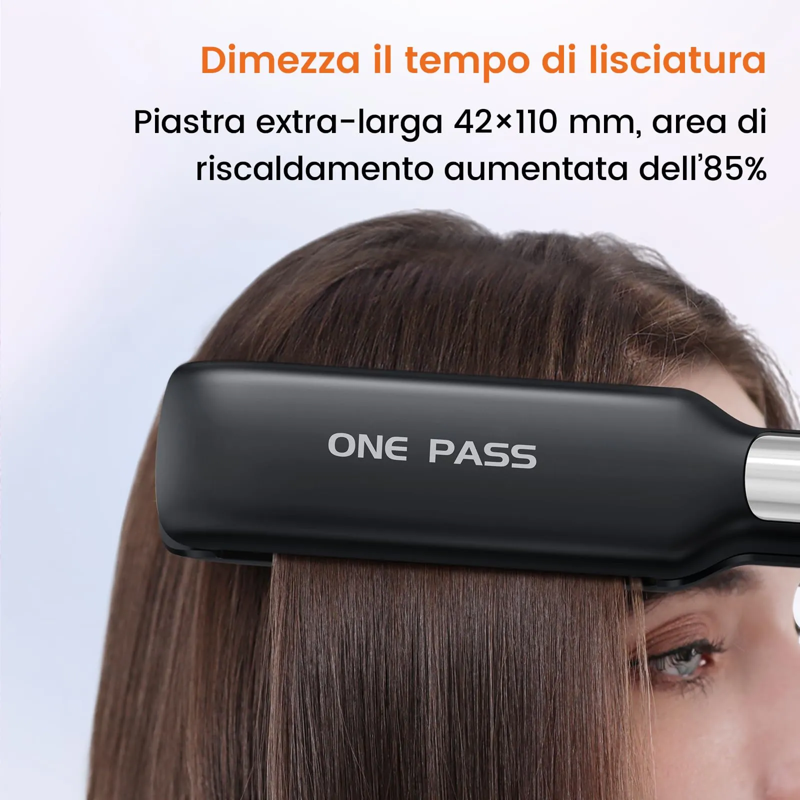 Faszin Piastra per Capelli Professionale in Titanio 42mm, Nero - immagine 5