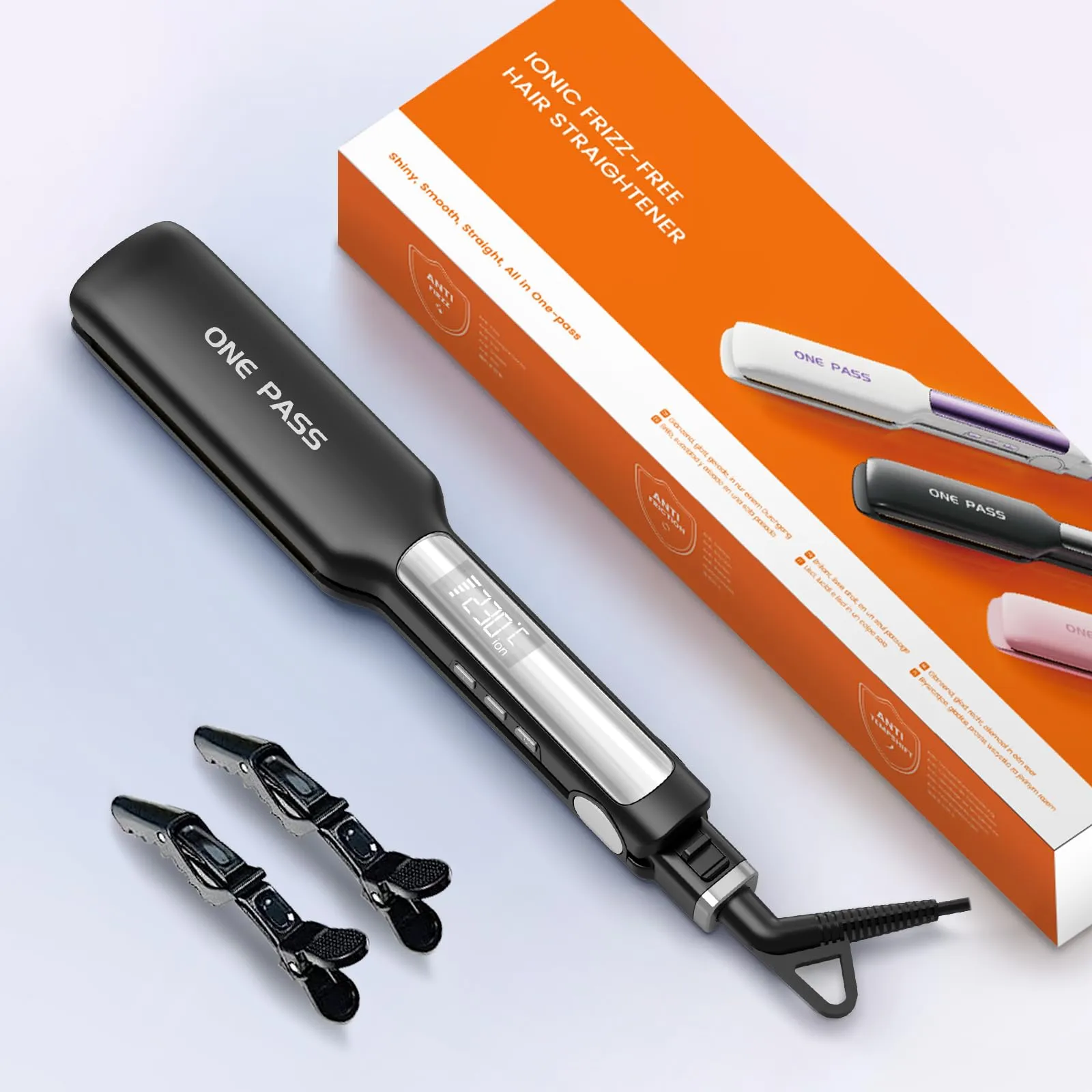 Faszin Piastra per Capelli Professionale in Titanio 42mm, Nero - immagine 7