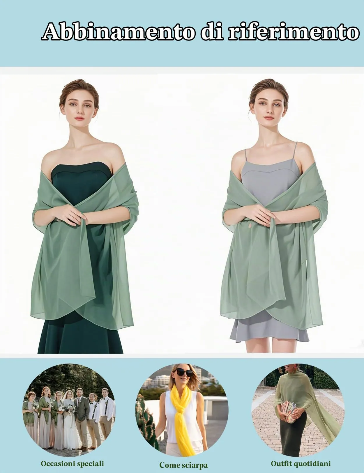 BEAUTELICATE Scialle Stola in Chiffon per Donna - immagine 6