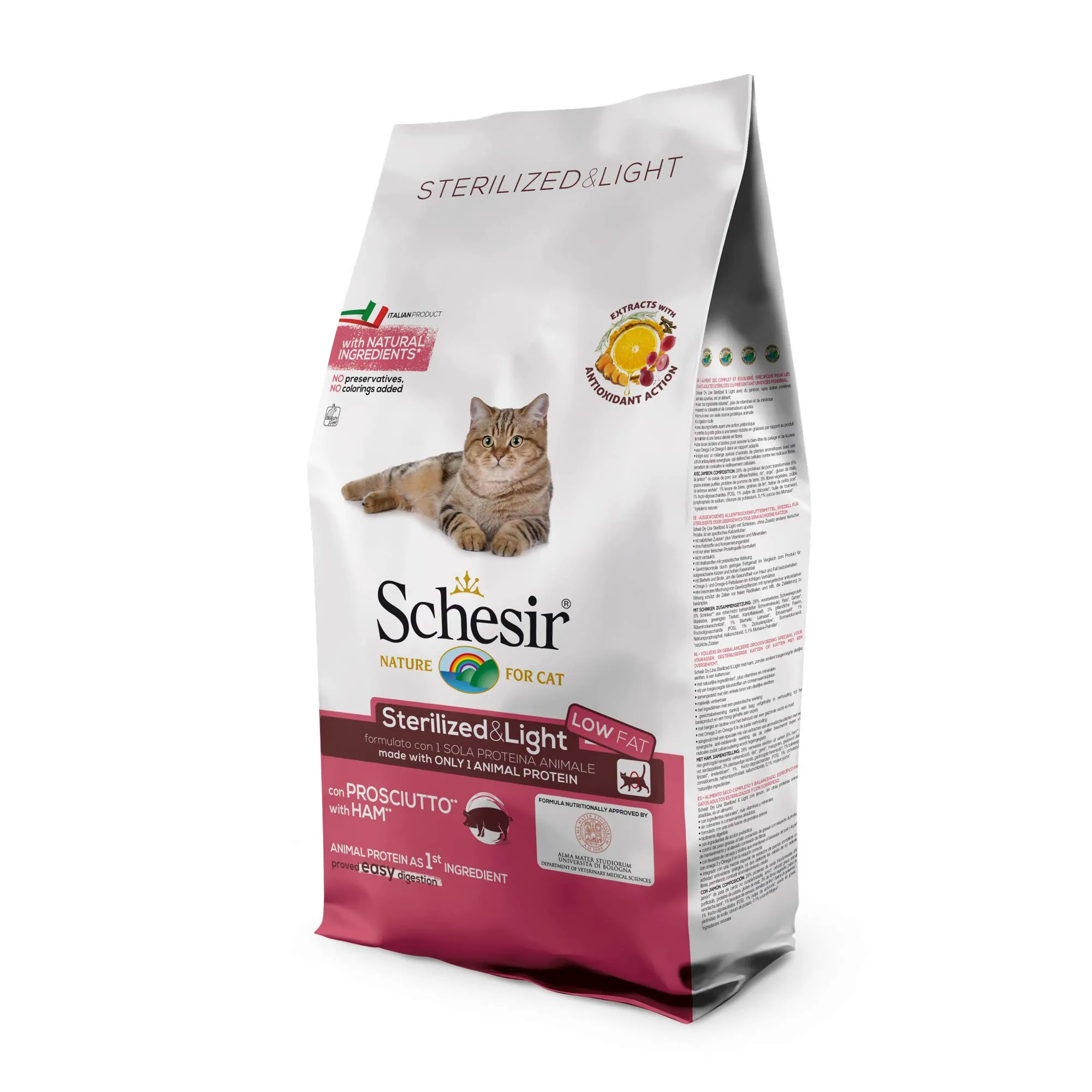 Schesir Linea Light Cibo Secco per Gatti Adulti Sterilizzati con Prosciutto, 10 kg - immagine 3