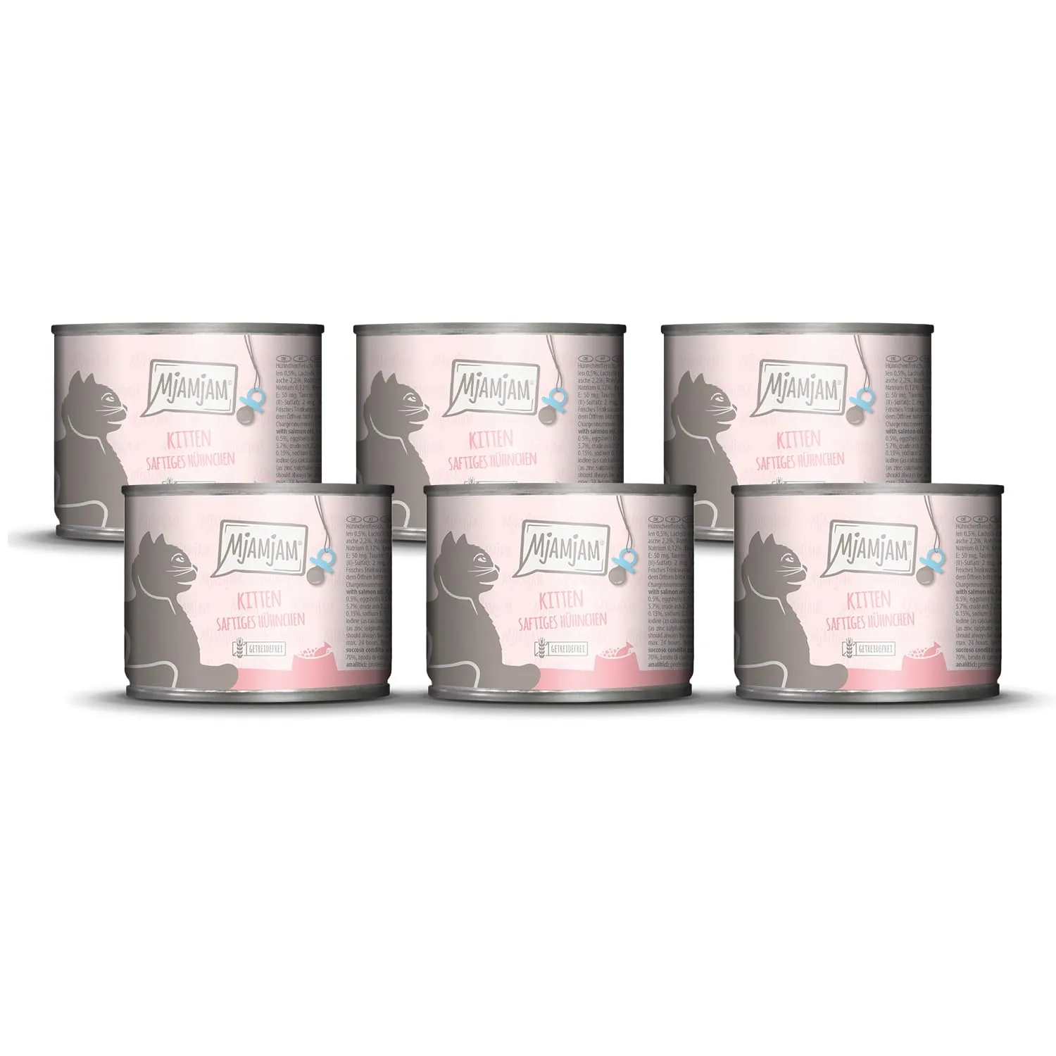 MjAMjAM Cibo Umido Premium per Gattini al Pollo e Olio di Salmone, Senza Cereali, 6 x 200 g - immagine 1