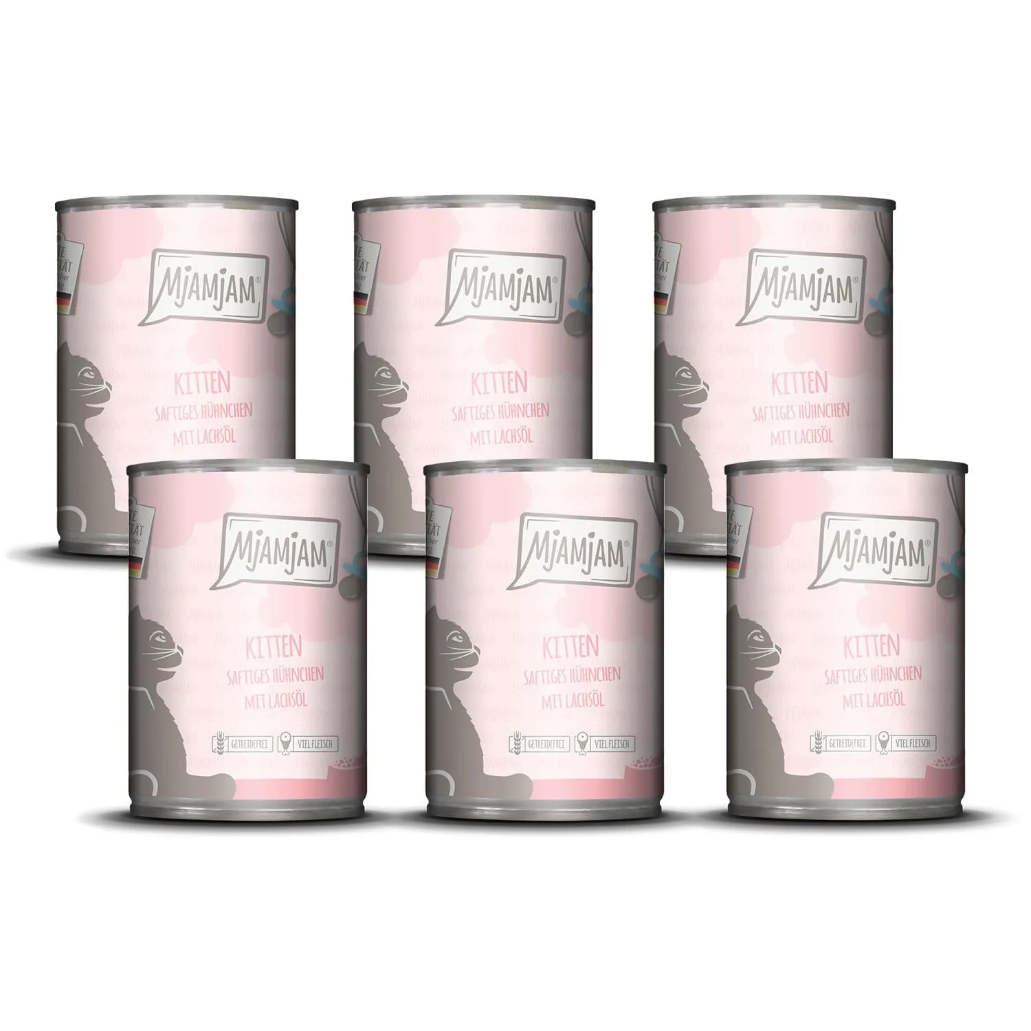 MjAMjAM Cibo Umido per Gattini al Pollo con Olio di Salmone, Senza Cereali, 6 x 400 g - immagine 1