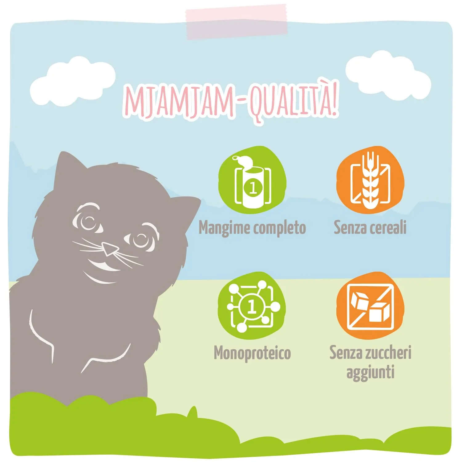 MjAMjAM Cibo Umido per Gattini al Pollo con Olio di Salmone, Senza Cereali, 6 x 400 g - immagine 4