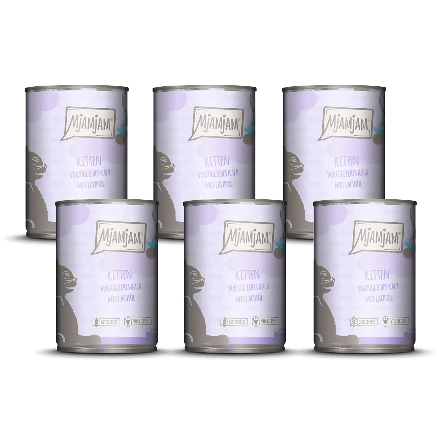 MjAMjAM Cibo Umido per Gattini Vitello con Olio di Salmone, Senza Cereali, 6 x 400 g - immagine 1