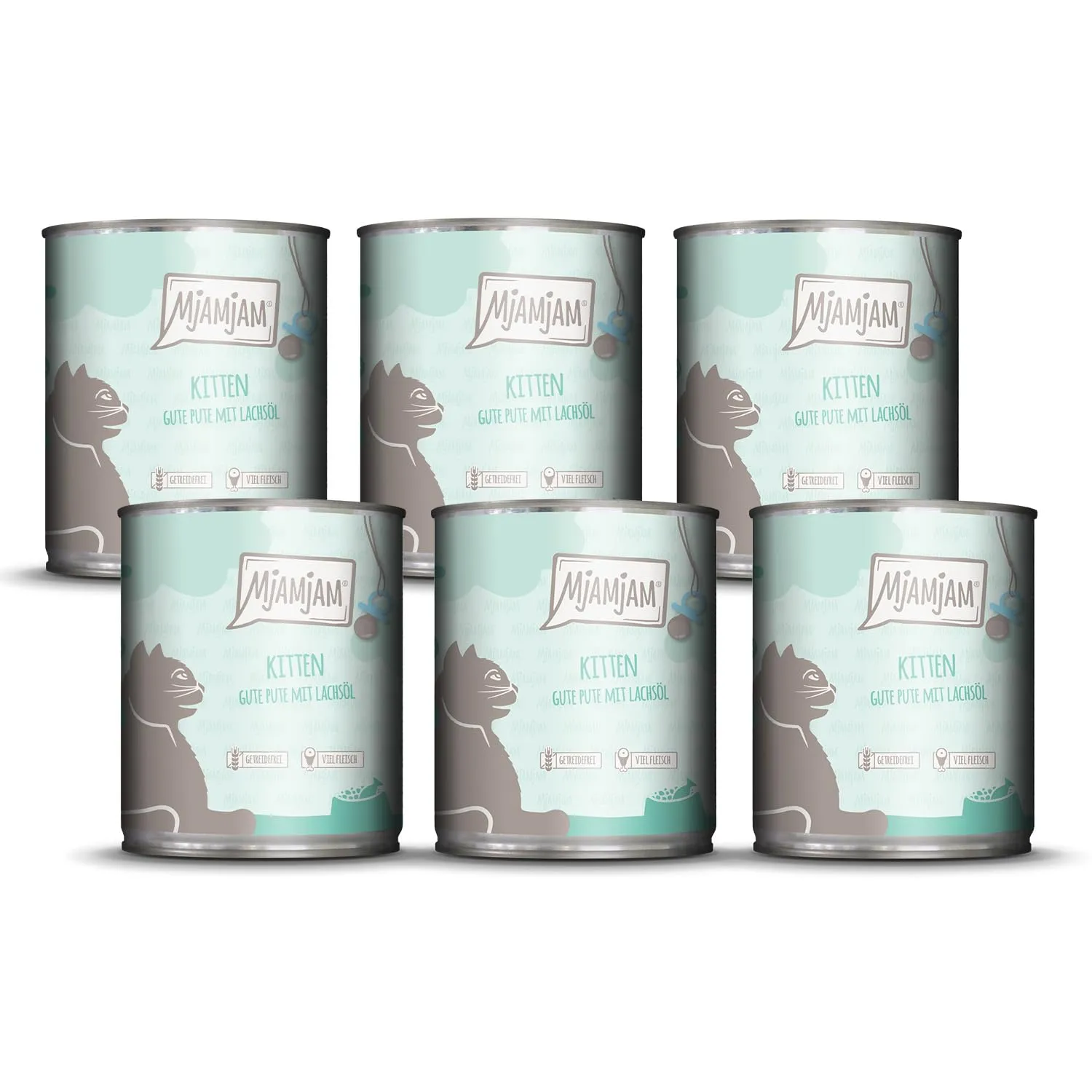 MjAMjAM Cibo Umido Kitten Turkey e Olio di Salmone Senza Cereali, 6x800g - immagine 1
