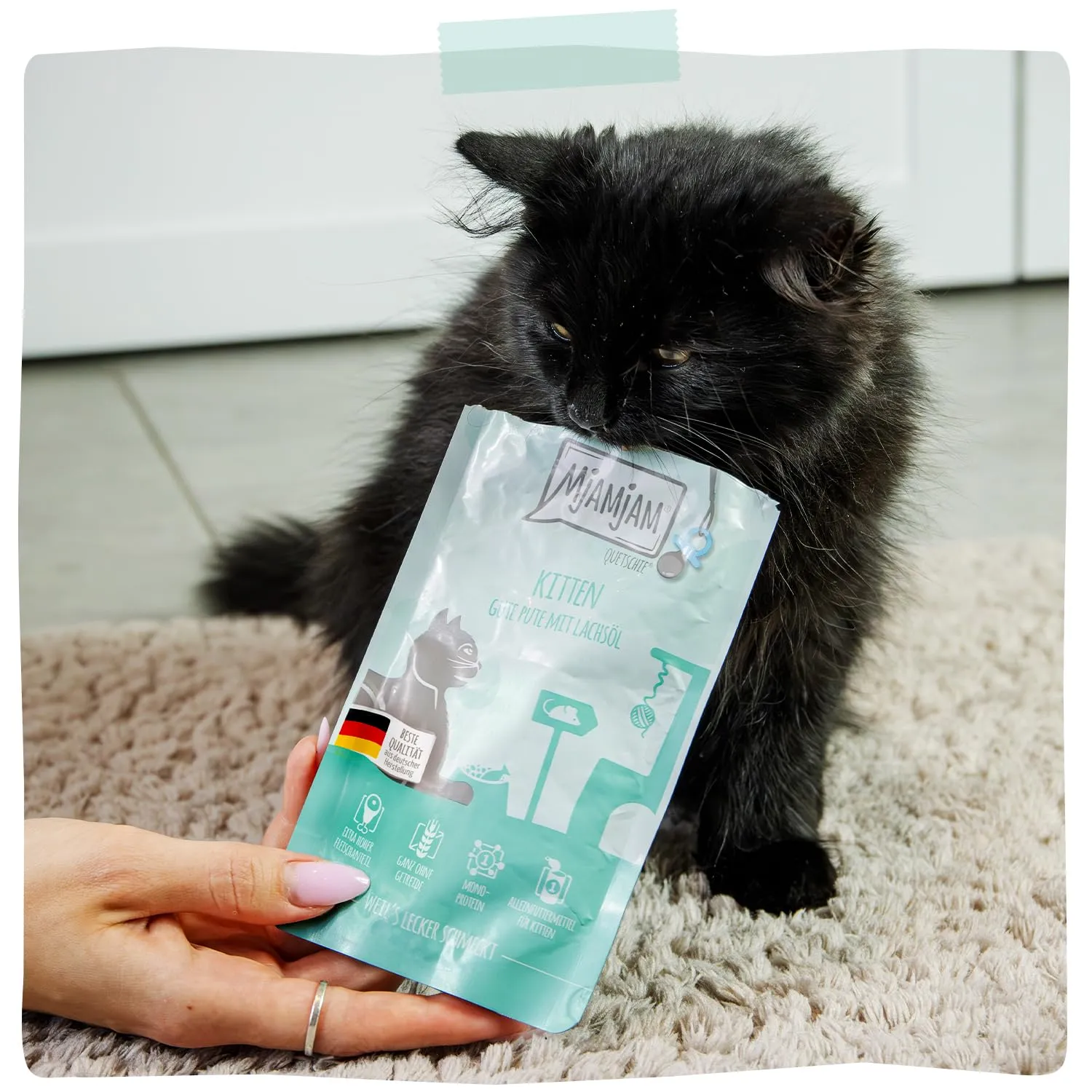 MjAMjAM Cibo Umido Kitten Turkey e Olio di Salmone Senza Cereali, 6x800g - immagine 6
