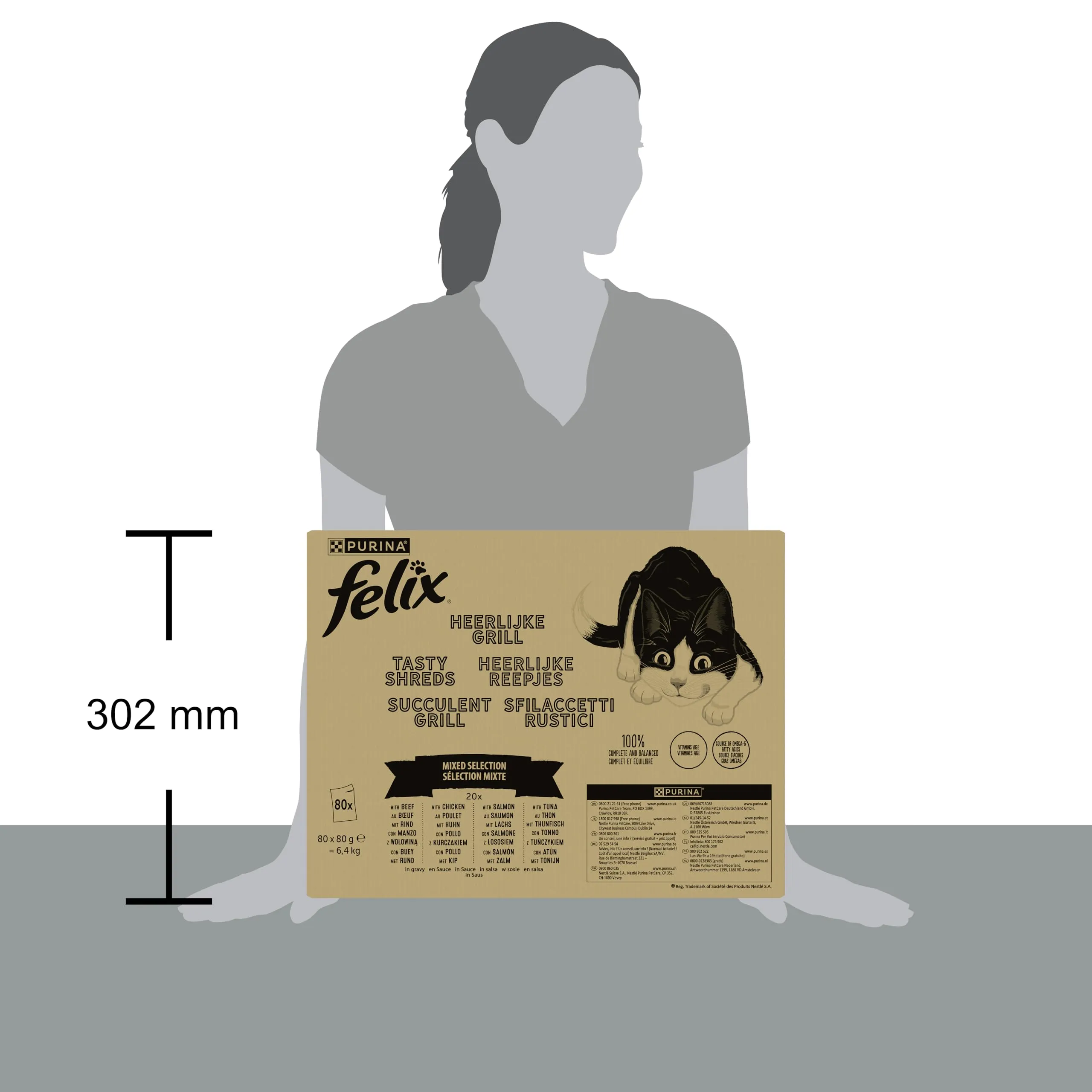 Purina Felix Sfilaccetti Rustici Cibo Umido per Gatti Manzo, Pollo, Salmone, Tonno, 80 buste da 80g - immagine 3