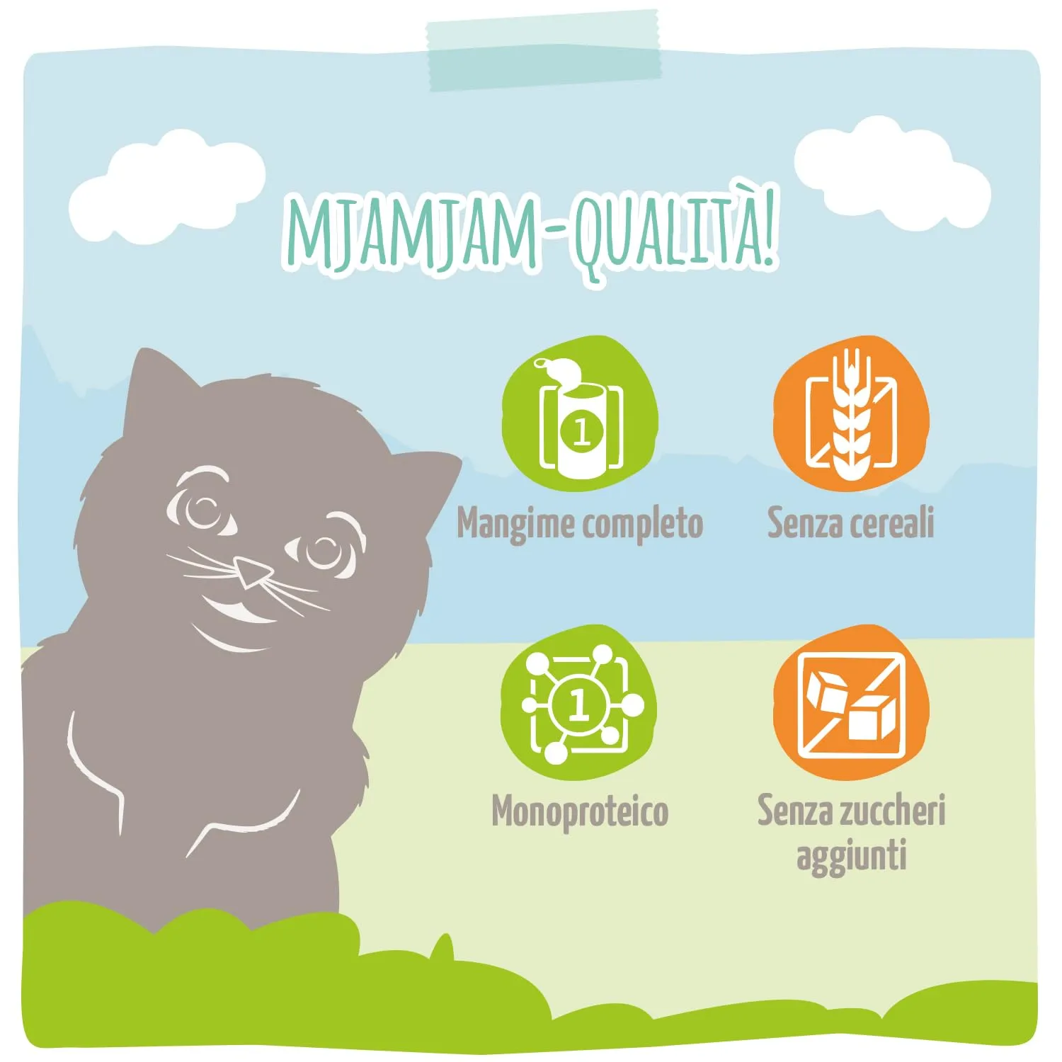 MjAMjAM Cibo Umido per Gatti Kitten Good Tacchino con Olio di Salmone, senza cereali, 6x400g - immagine 4