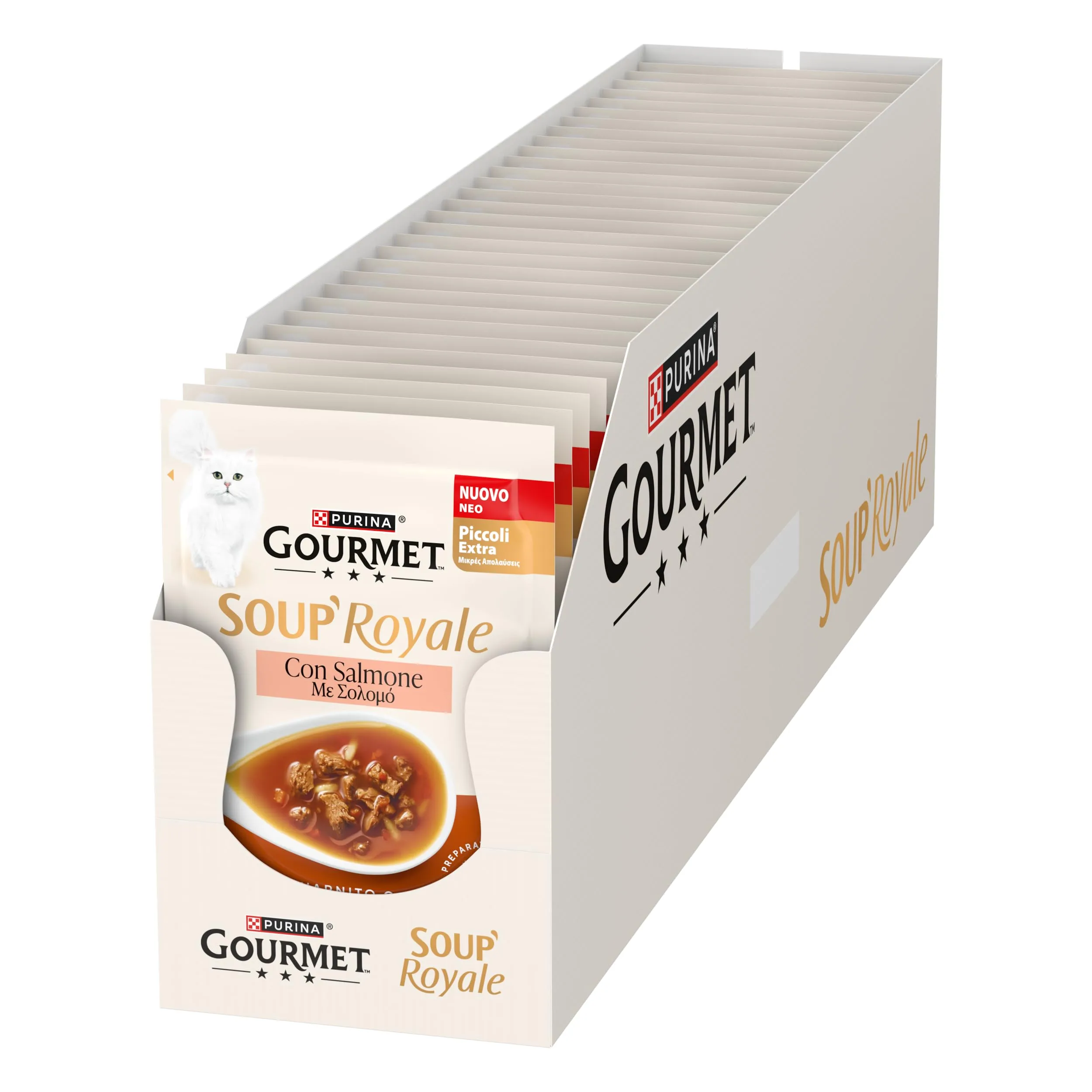 Gourmet Soup Royale Cibo Umido per Gatti Adulti, 30 Bustine da 45g - immagine 1
