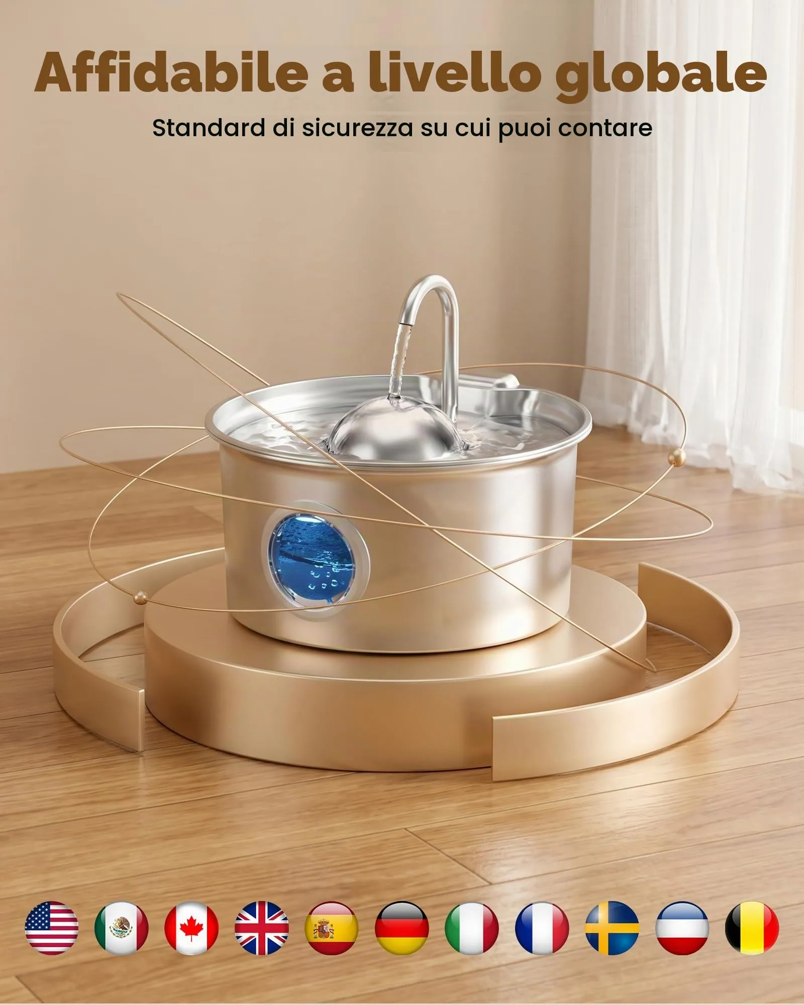 Dctrod Fontana per Gatti in Acciaio Inossidabile, 2.6L, Distributore d'Acqua Automatico con Filtraggio Quadruplo e Pompa Silenziosa - immagine 9
