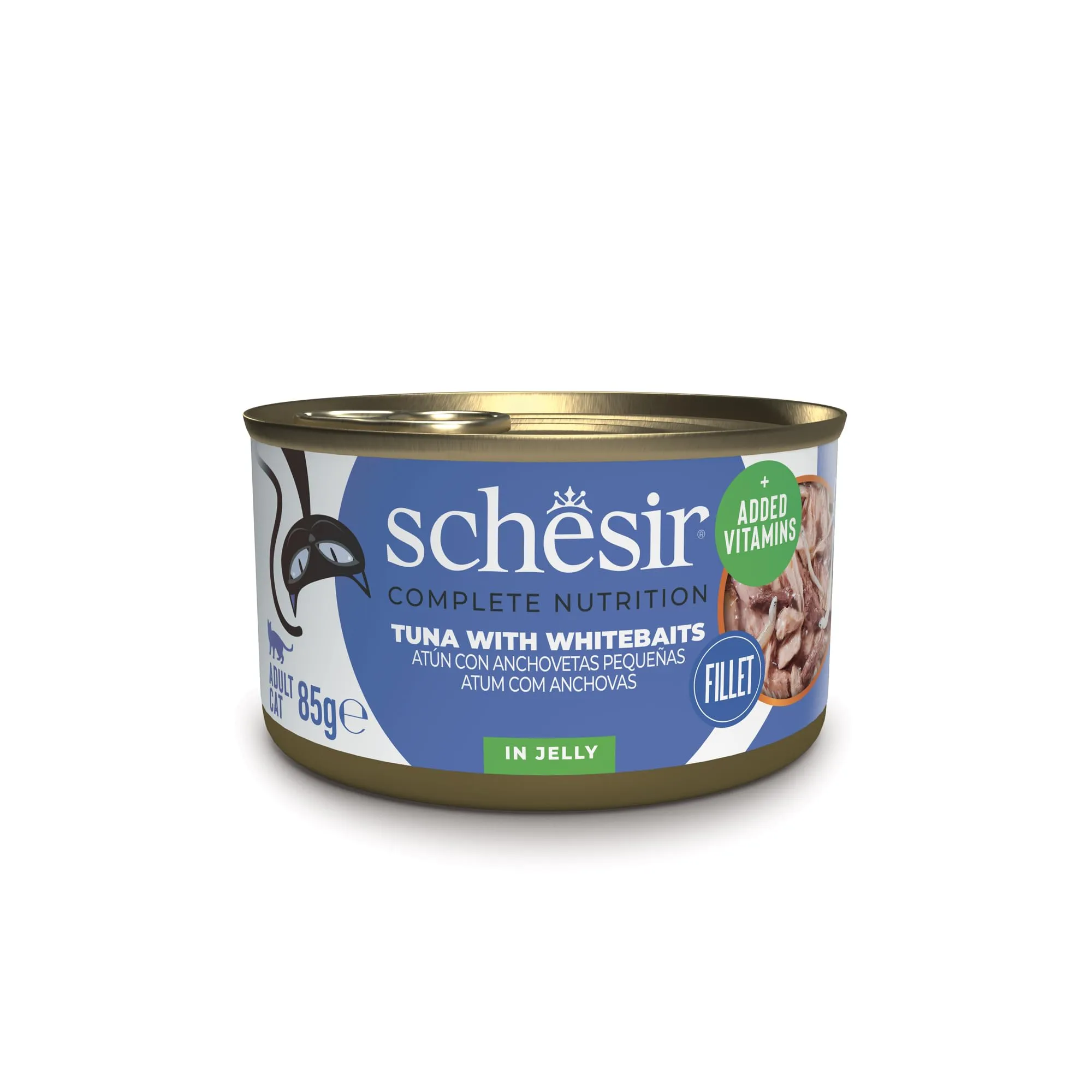 Schesir Tonnetto con Alicette in Gelatina, Cibo Umido per Gatti, 12 x 85g - immagine 1