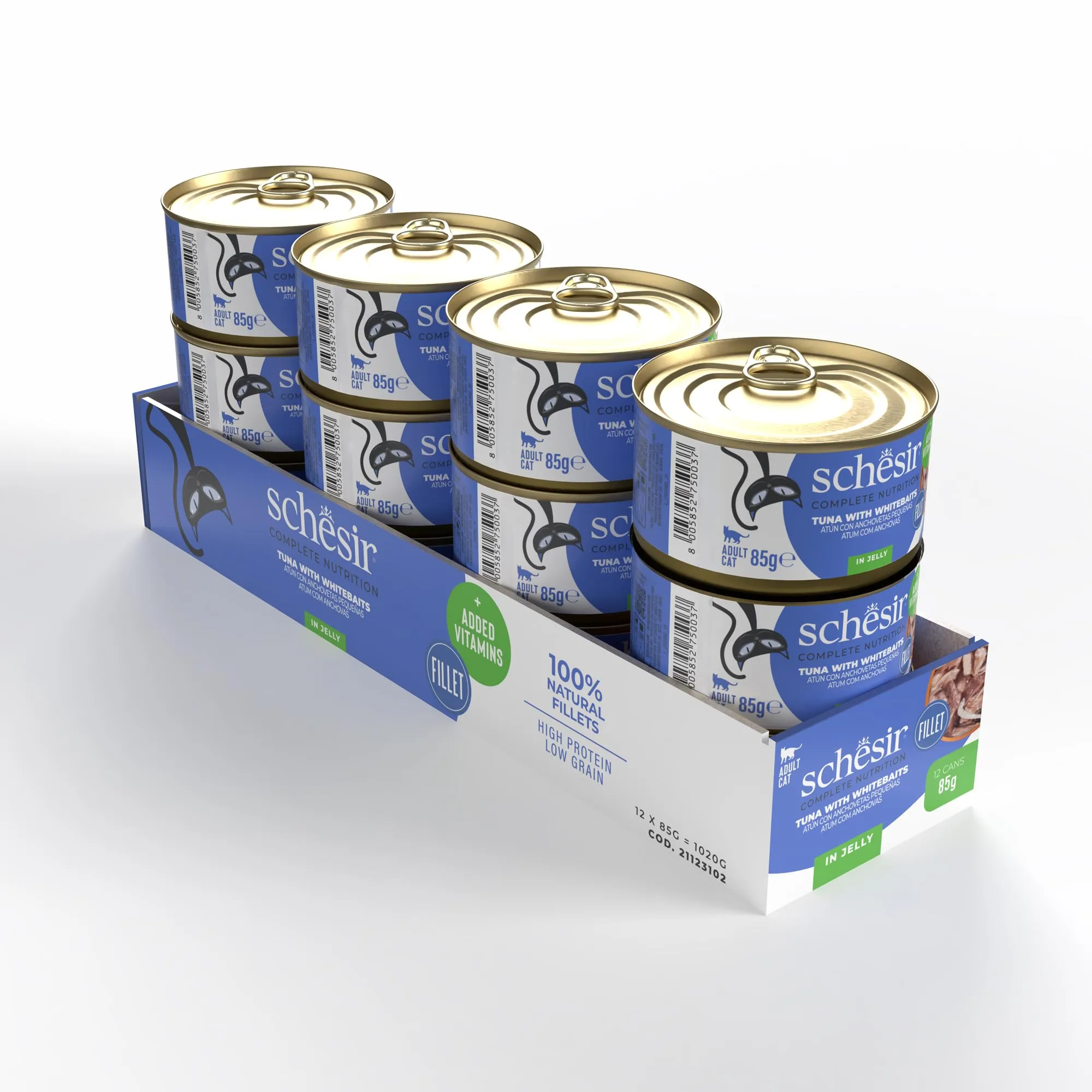 Schesir Tonnetto con Alicette in Gelatina, Cibo Umido per Gatti, 12 x 85g - immagine 3