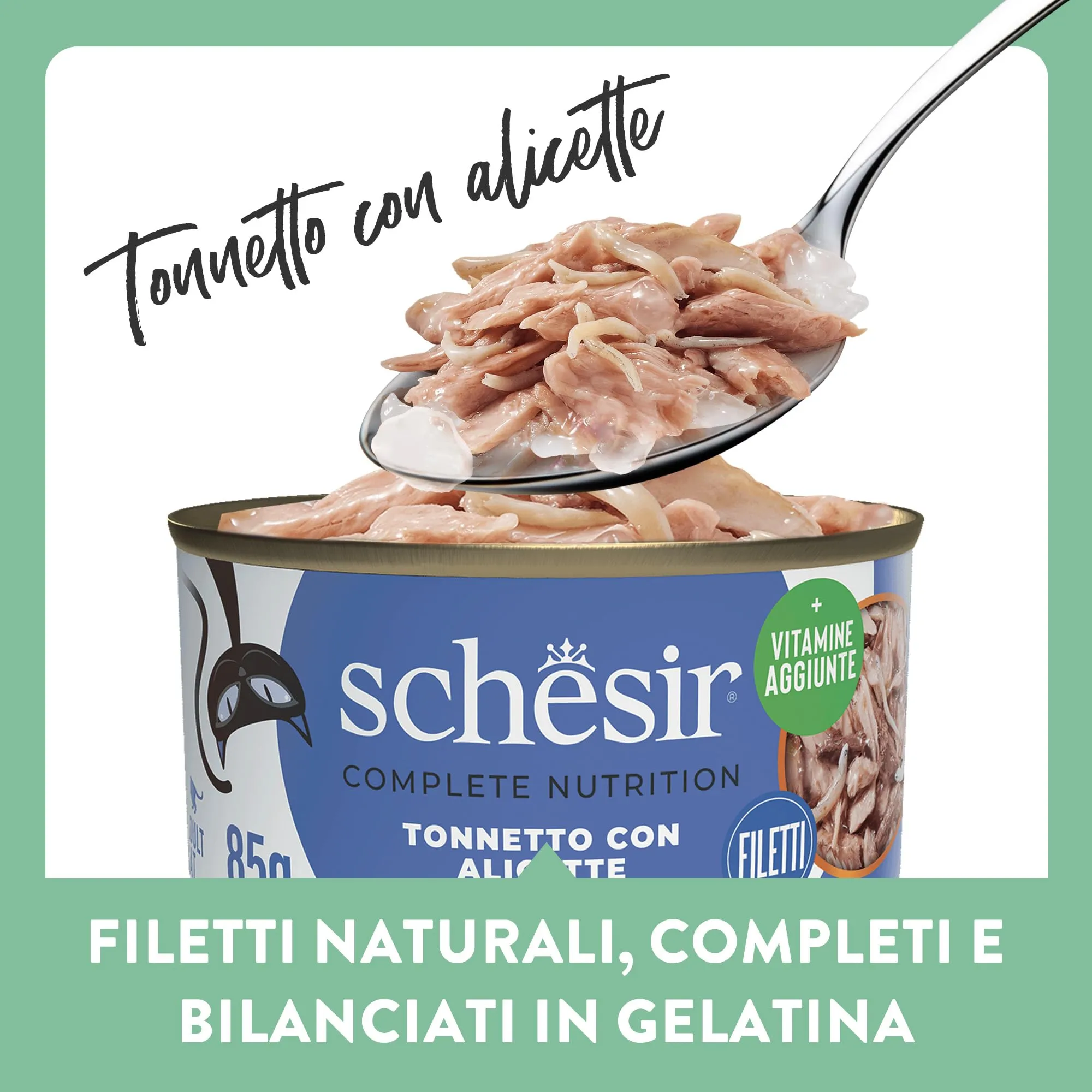 Schesir Tonnetto con Alicette in Gelatina, Cibo Umido per Gatti, 12 x 85g - immagine 4