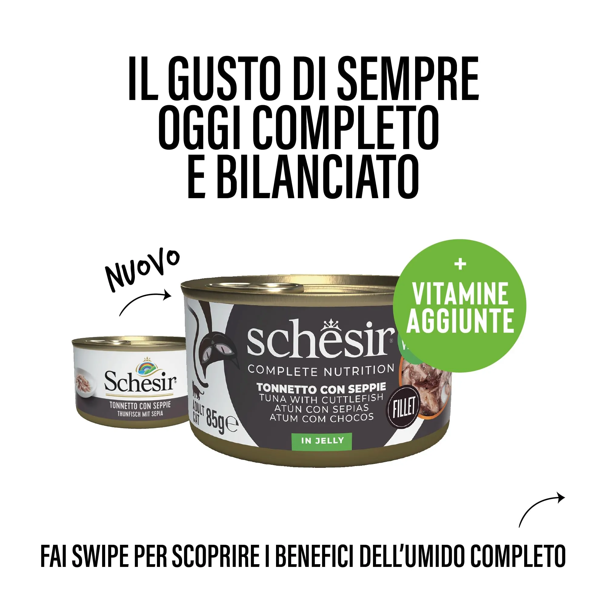 Schesir Tonnetto con Seppie in Gelatina, Alimento Umido Completo per Gatti, 12 x 85g - immagine 2