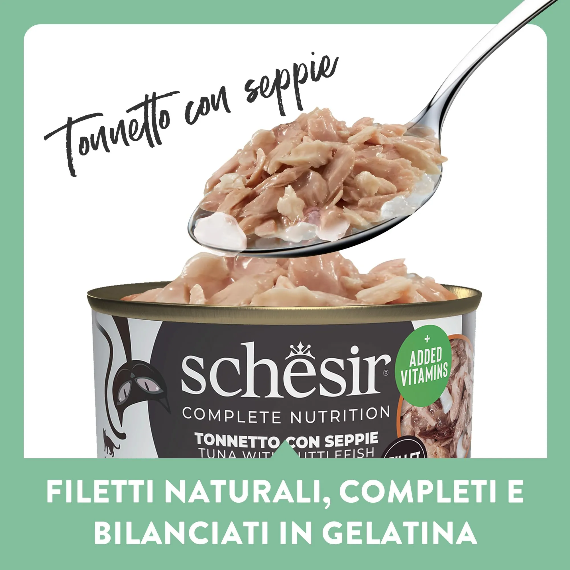 Schesir Tonnetto con Seppie in Gelatina, Alimento Umido Completo per Gatti, 12 x 85g - immagine 3
