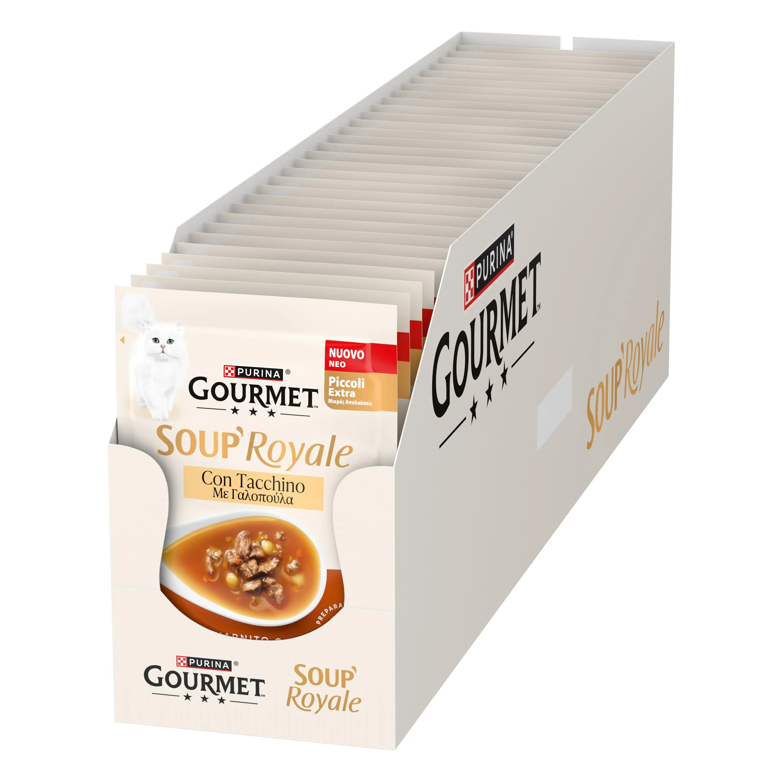 Gourmet Soup Royale Cibo Umido per Gatti Adulti, 30 Bustine da 45g - immagine 1