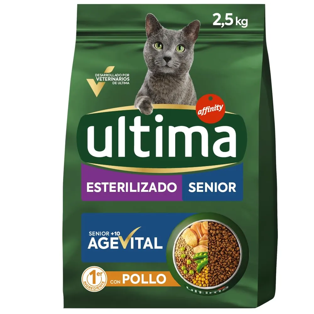 Ultima Cibo per Gatti Senior Sterilizzati con Pollo, 2,5 kg - immagine 1