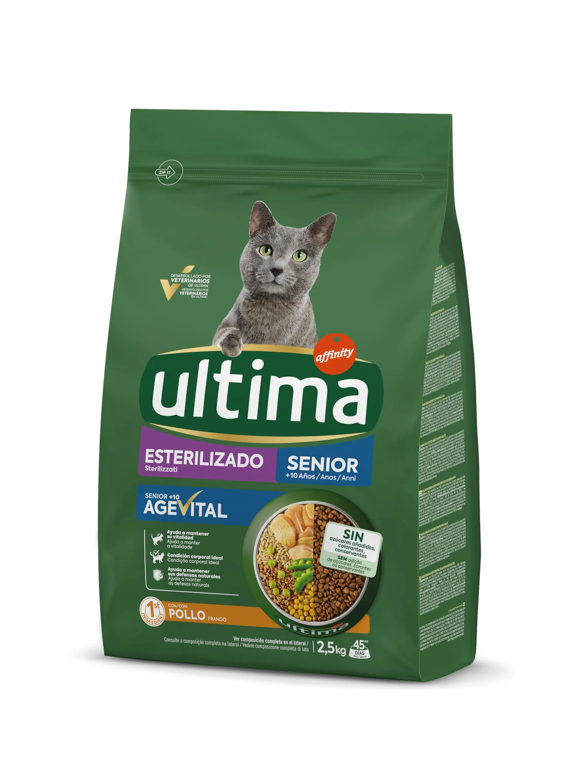 Ultima Cibo per Gatti Senior Sterilizzati con Pollo, 2,5 kg - immagine 2
