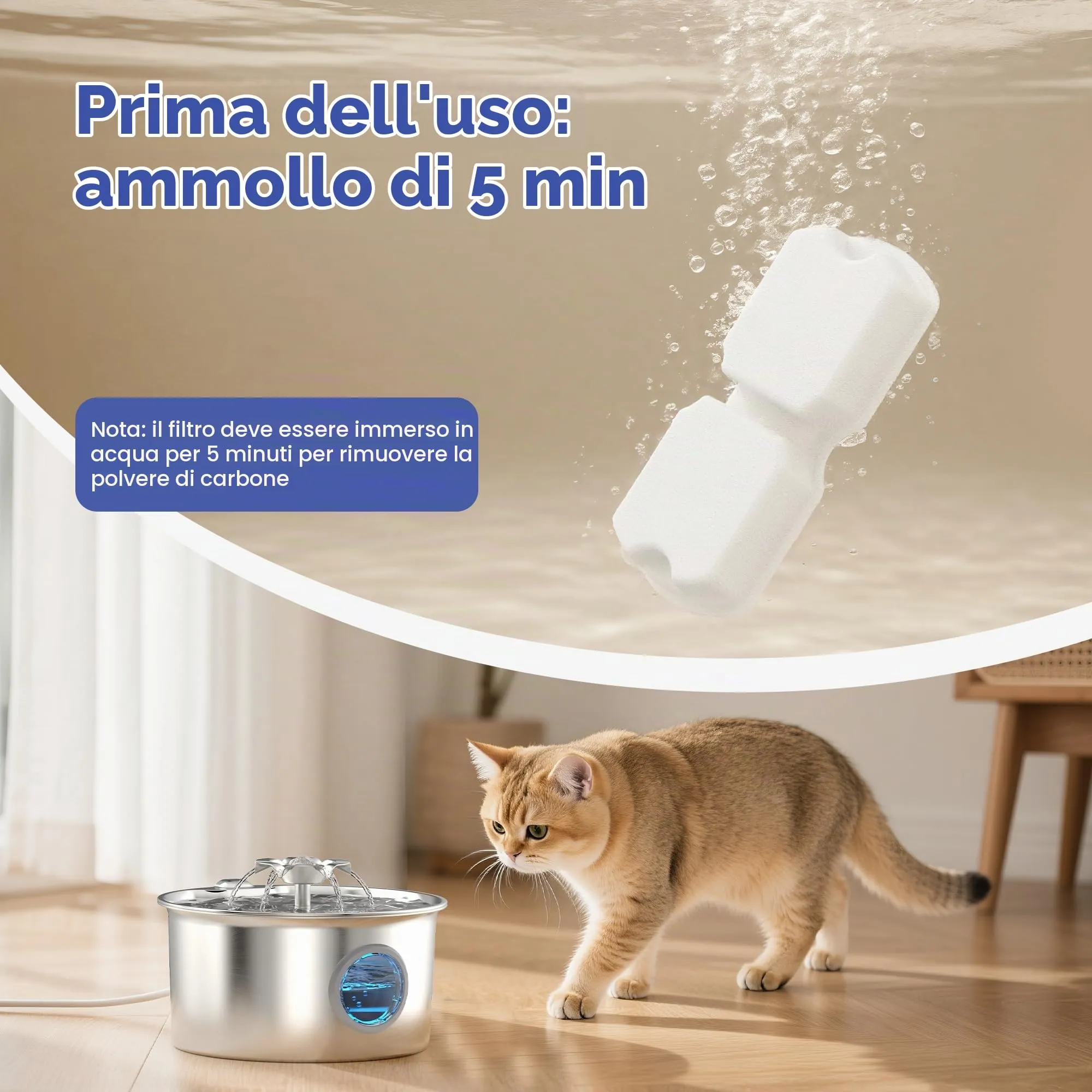 IHOUONE Filtri per Fontanella per Gatti e Cani, 6 Filtri a Carbone e 6 Spugne - immagine 4