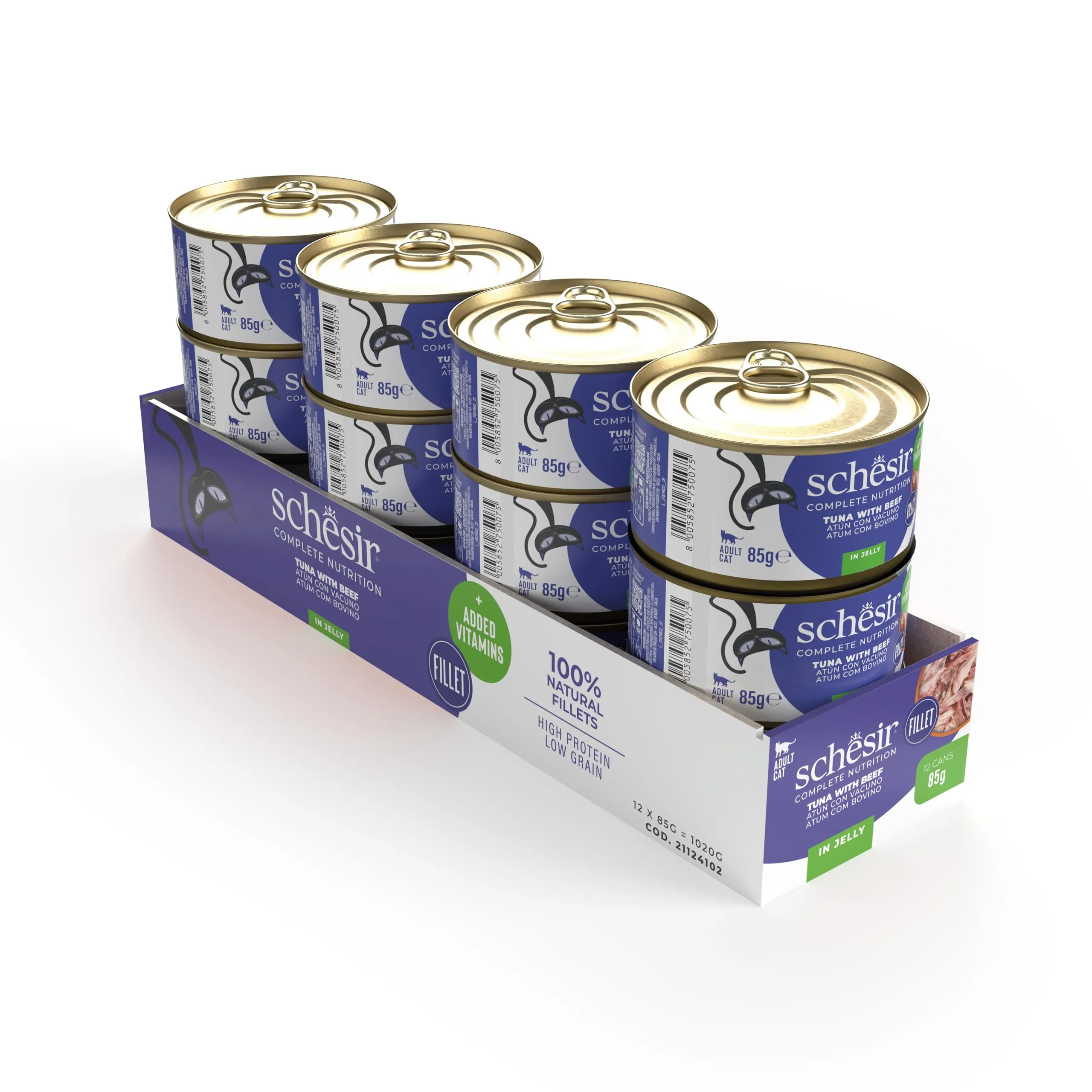 Schesir Tonnetto con Manzo in Gelatina, Cibo Umido per Gatti, 12 x 85g - immagine 2