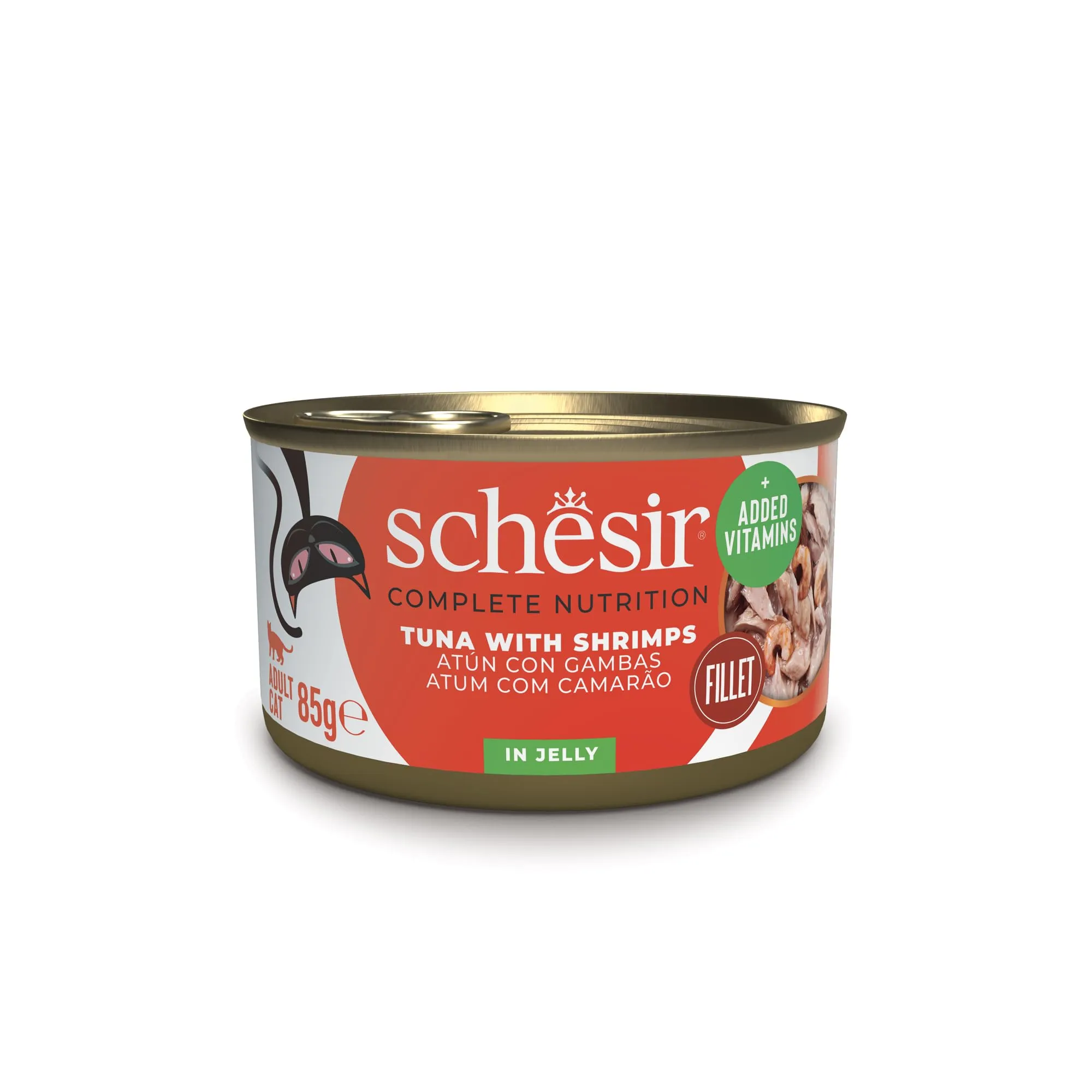 Schesir Tonnetto con Gamberetti in Gelatina, Cibo Umido per Gatti, 12 x 85g - immagine 1