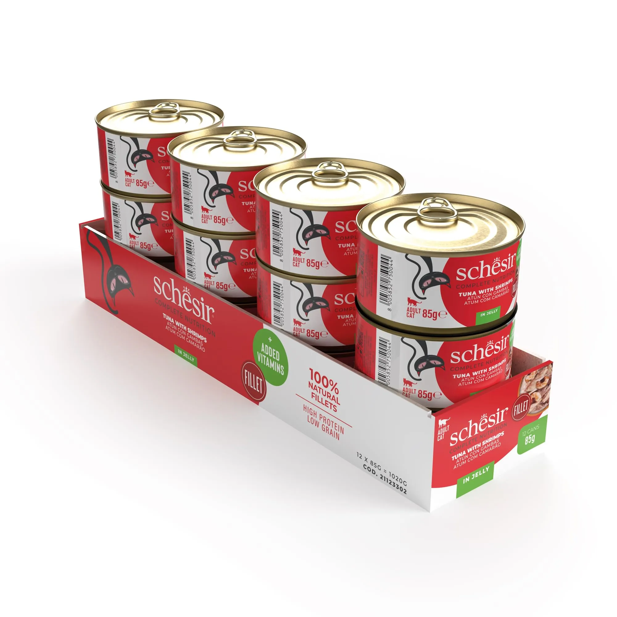 Schesir Tonnetto con Gamberetti in Gelatina, Cibo Umido per Gatti, 12 x 85g - immagine 2