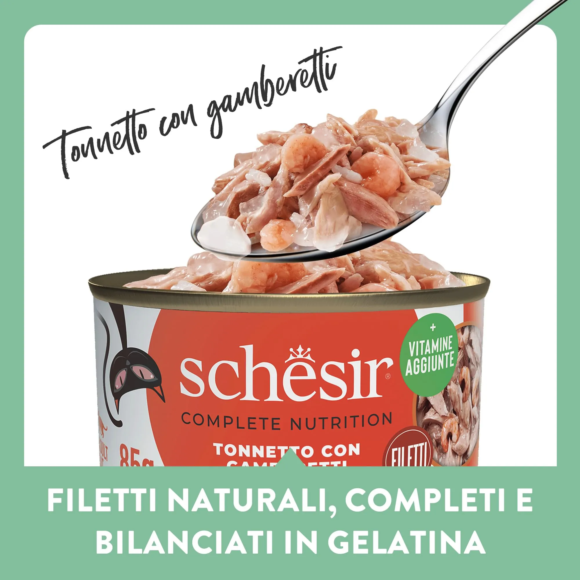 Schesir Tonnetto con Gamberetti in Gelatina, Cibo Umido per Gatti, 12 x 85g - immagine 4