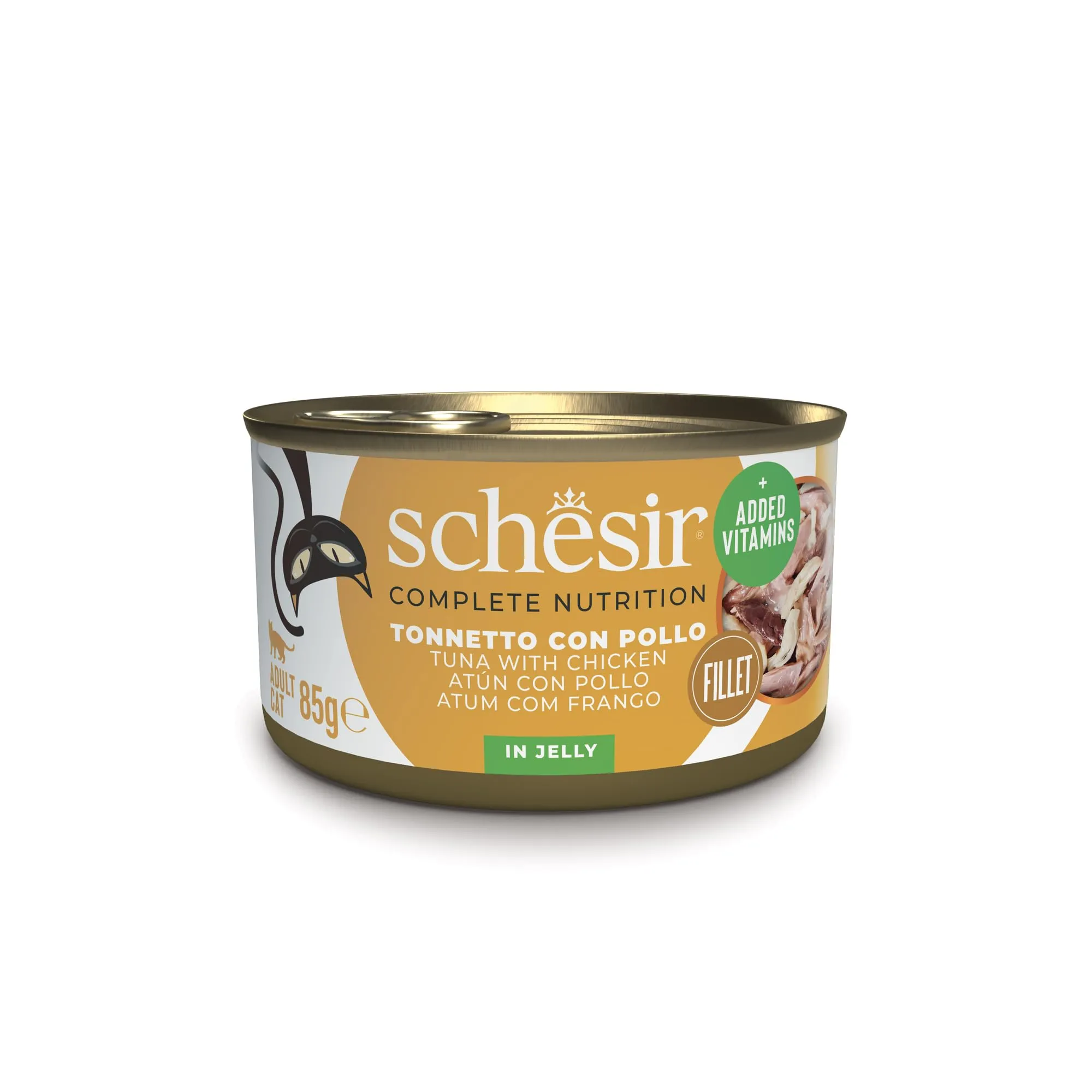 Schesir Tonnetto con Pollo in Gelatina, Alimento Umido Completo per Gatti, 12 x 85g - immagine 1