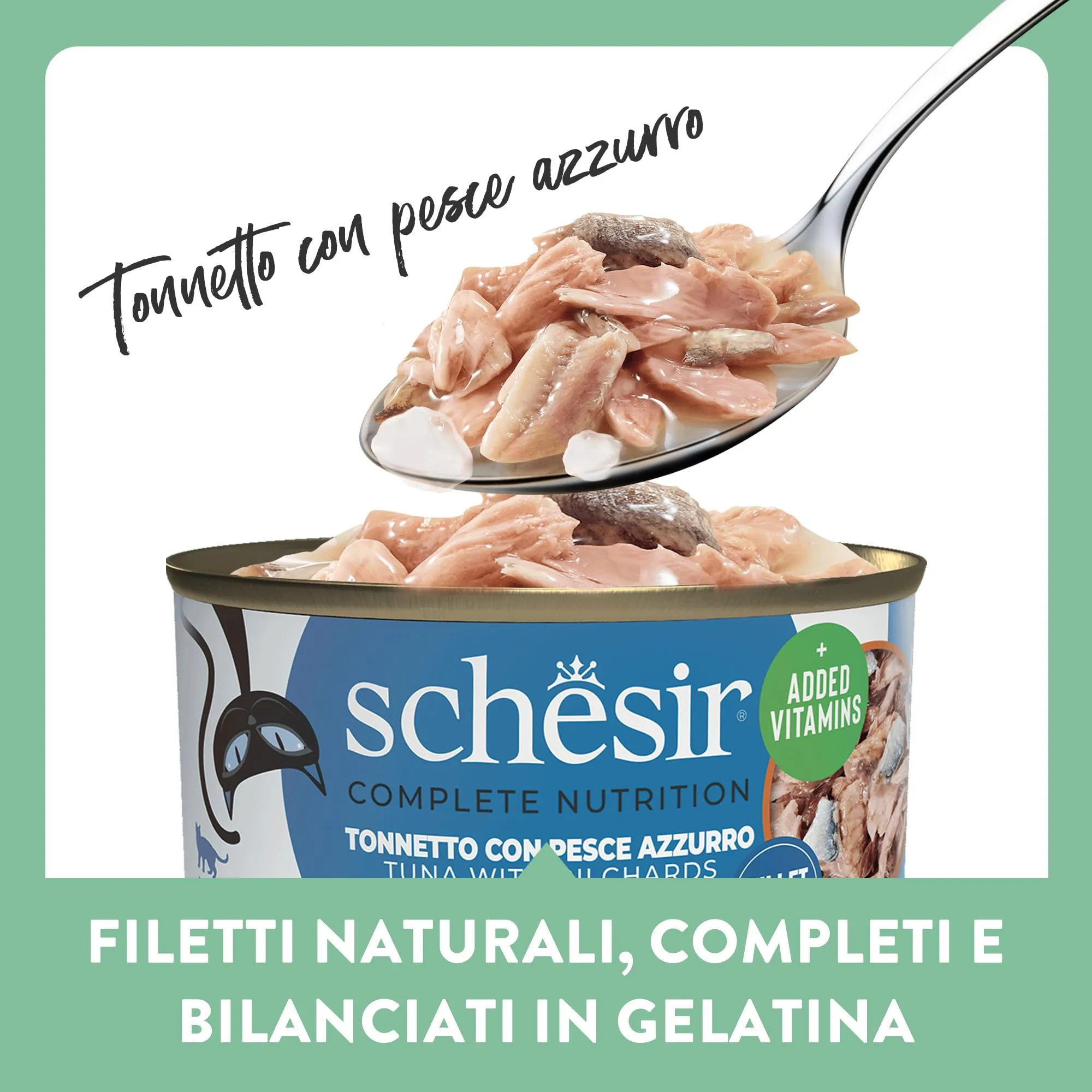Schesir Tonnetto con Pesce Azzurro in Gelatina Alimento Umido Completo per Gatti, 12 x 85g - immagine 3