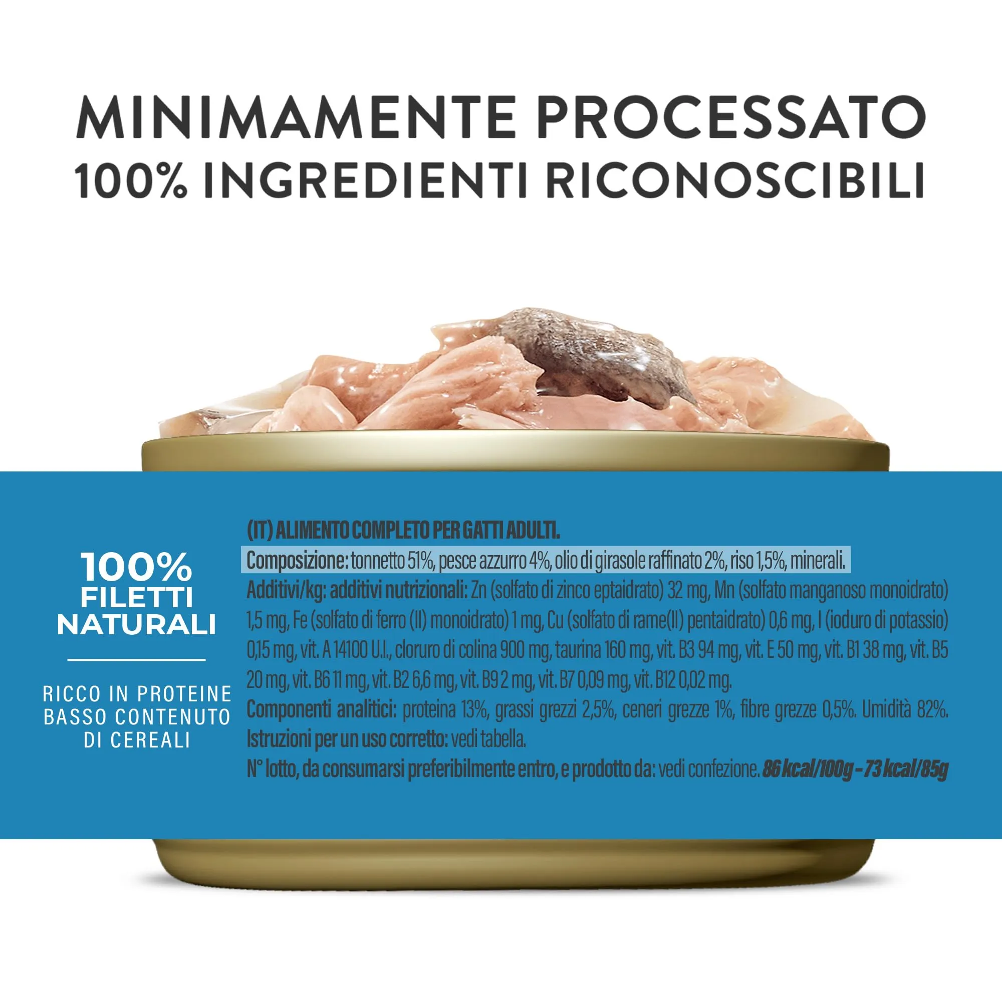 Schesir Tonnetto con Pesce Azzurro in Gelatina Alimento Umido Completo per Gatti, 12 x 85g - immagine 4