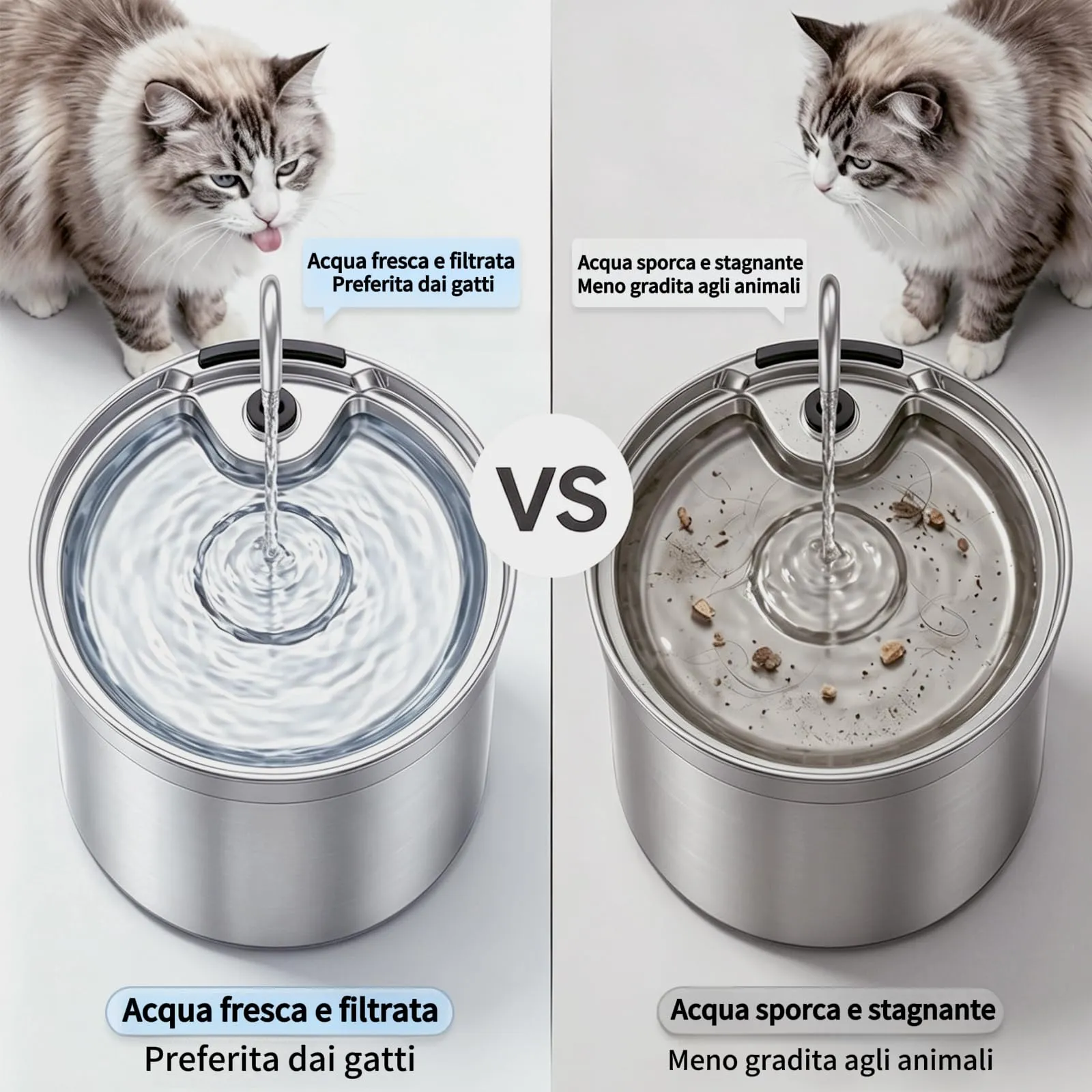 PewinGo Filtri Fontanella per Gatti, 8 Filtri e 8 Spugne Pompa per FELFNEDY FN-W8L e FN-W6 - immagine 2