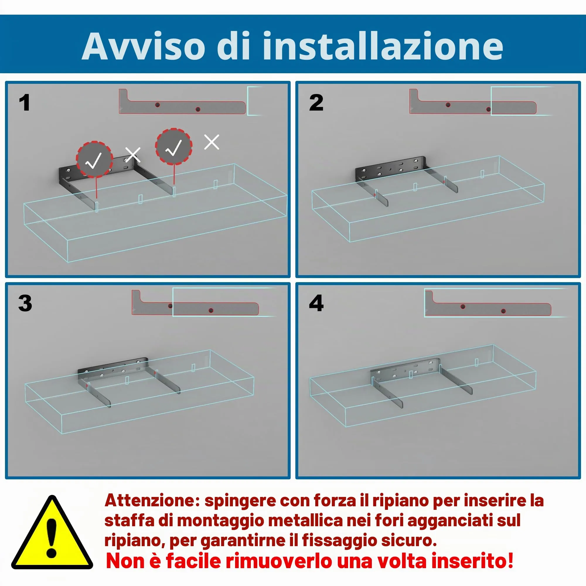 BONTEC Mensole da Muro Bianche per Bagno, Set da 2 - immagine 4