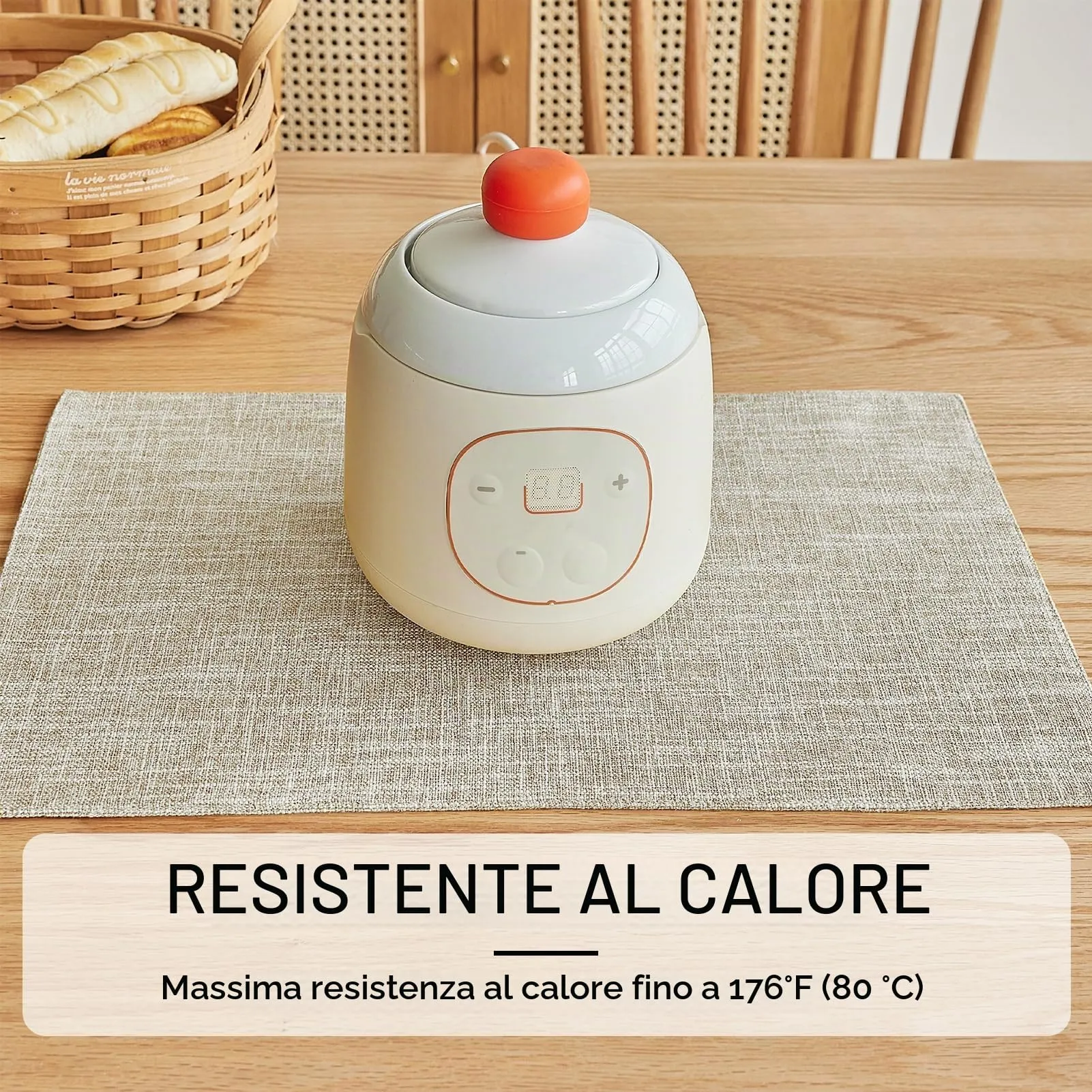 Softalker Set di 8 tovagliette in finto lino, 30 x 45 cm, beige - immagine 3