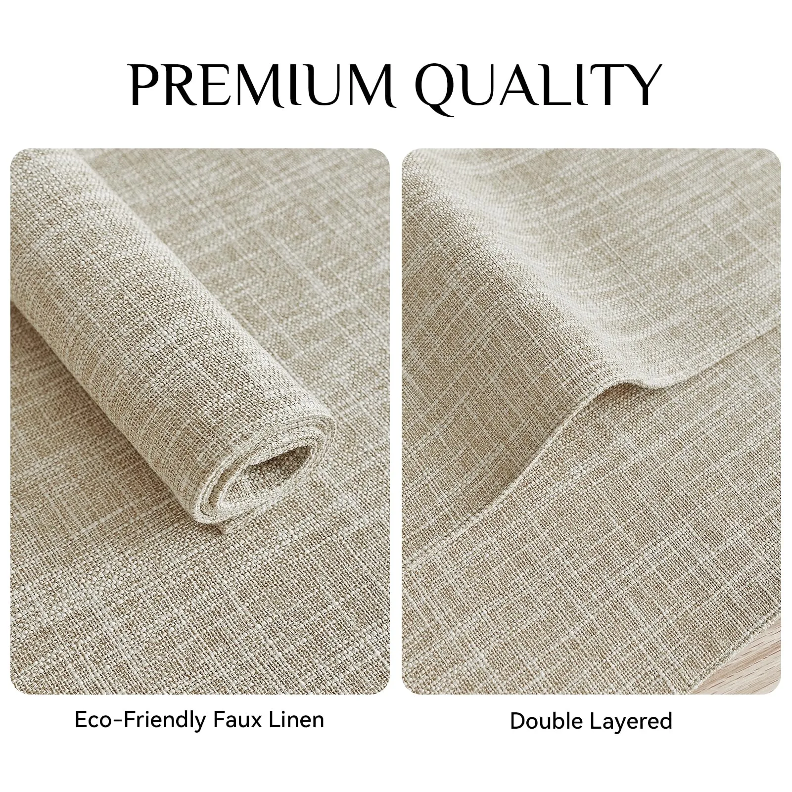 Softalker Set di 8 tovagliette in finto lino, 30 x 45 cm, beige - immagine 4