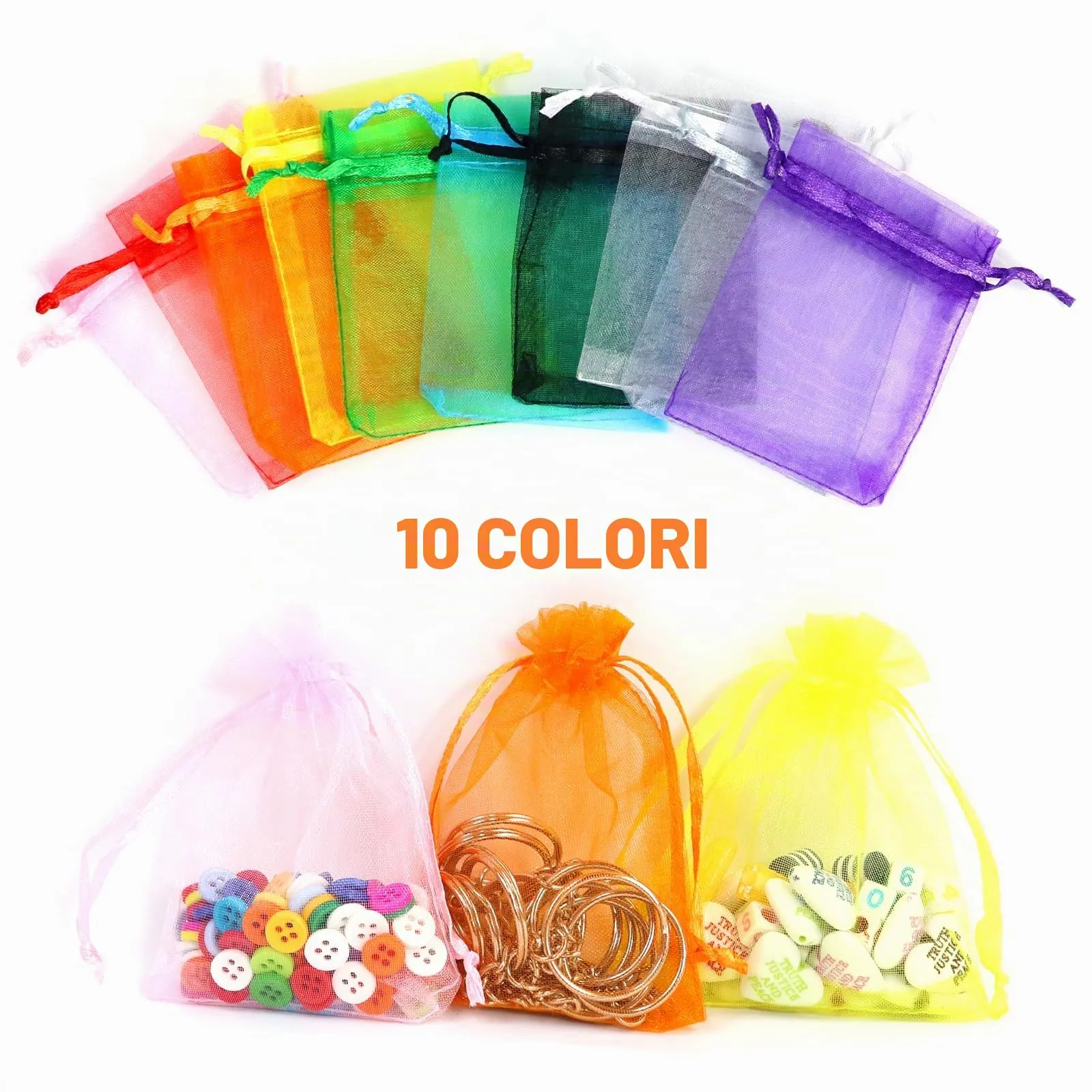Soodyoow Sacchetti Organza, 100 Pezzi, 7 x 9 cm - immagine 3