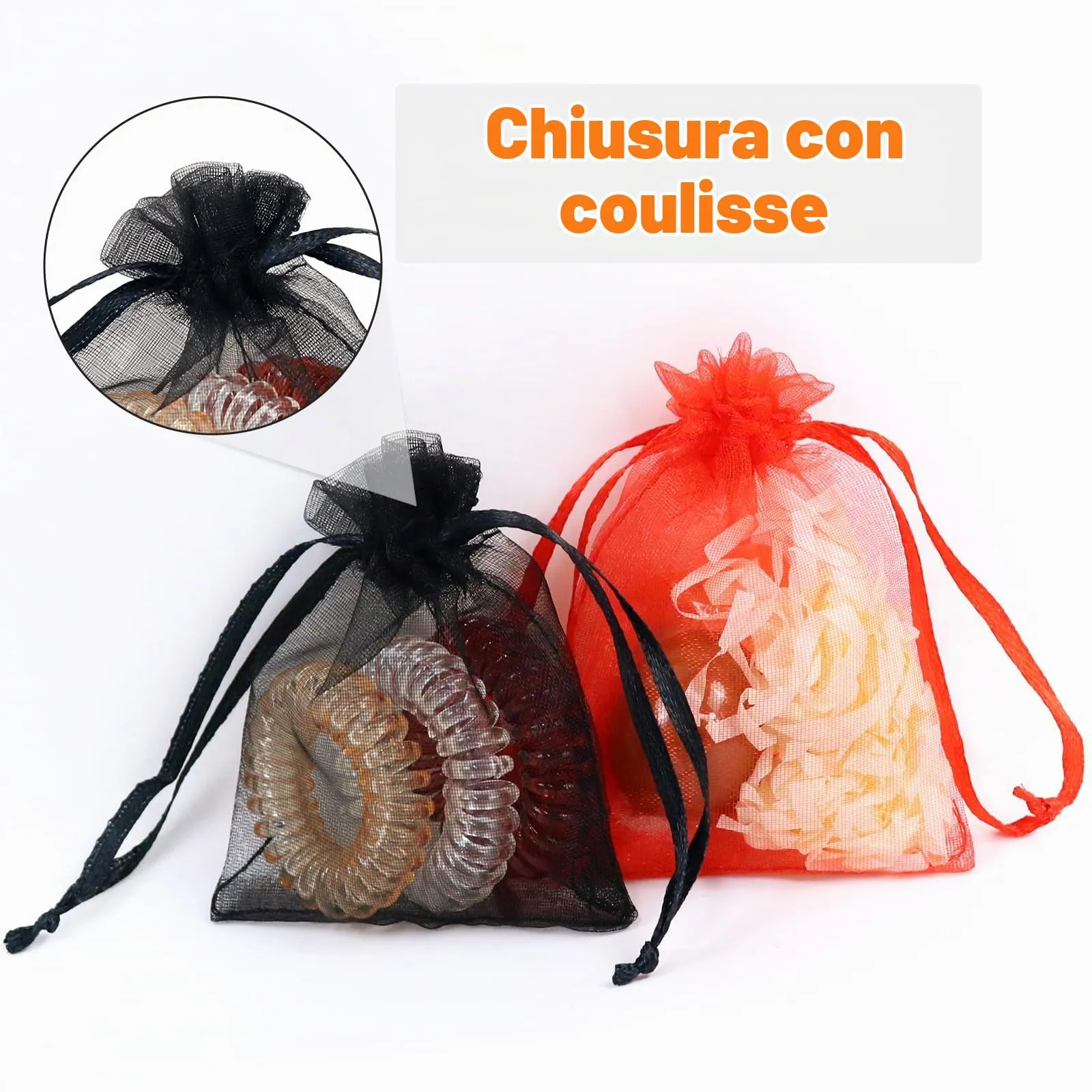 Soodyoow Sacchetti Organza, 100 Pezzi, 7 x 9 cm - immagine 4