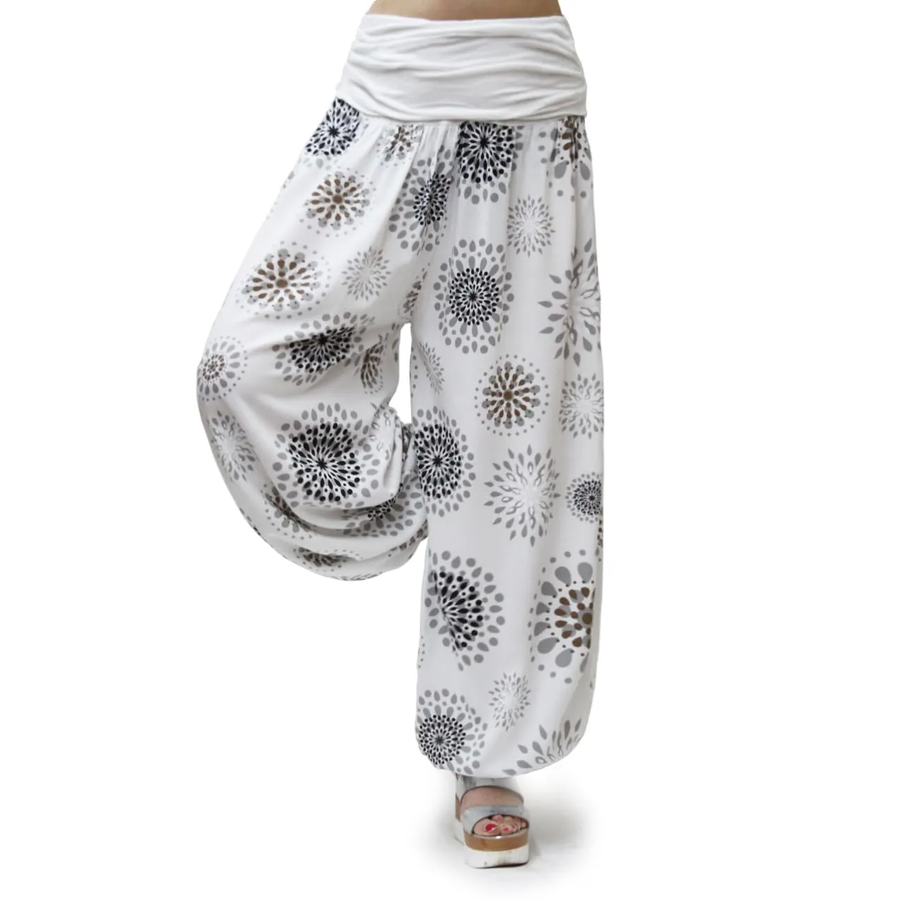 GLAMEXX24 Pantaloni Harem Donna Larga Casual Yoga con Tasche Estivi Sportivi in Viscosa - immagine 2