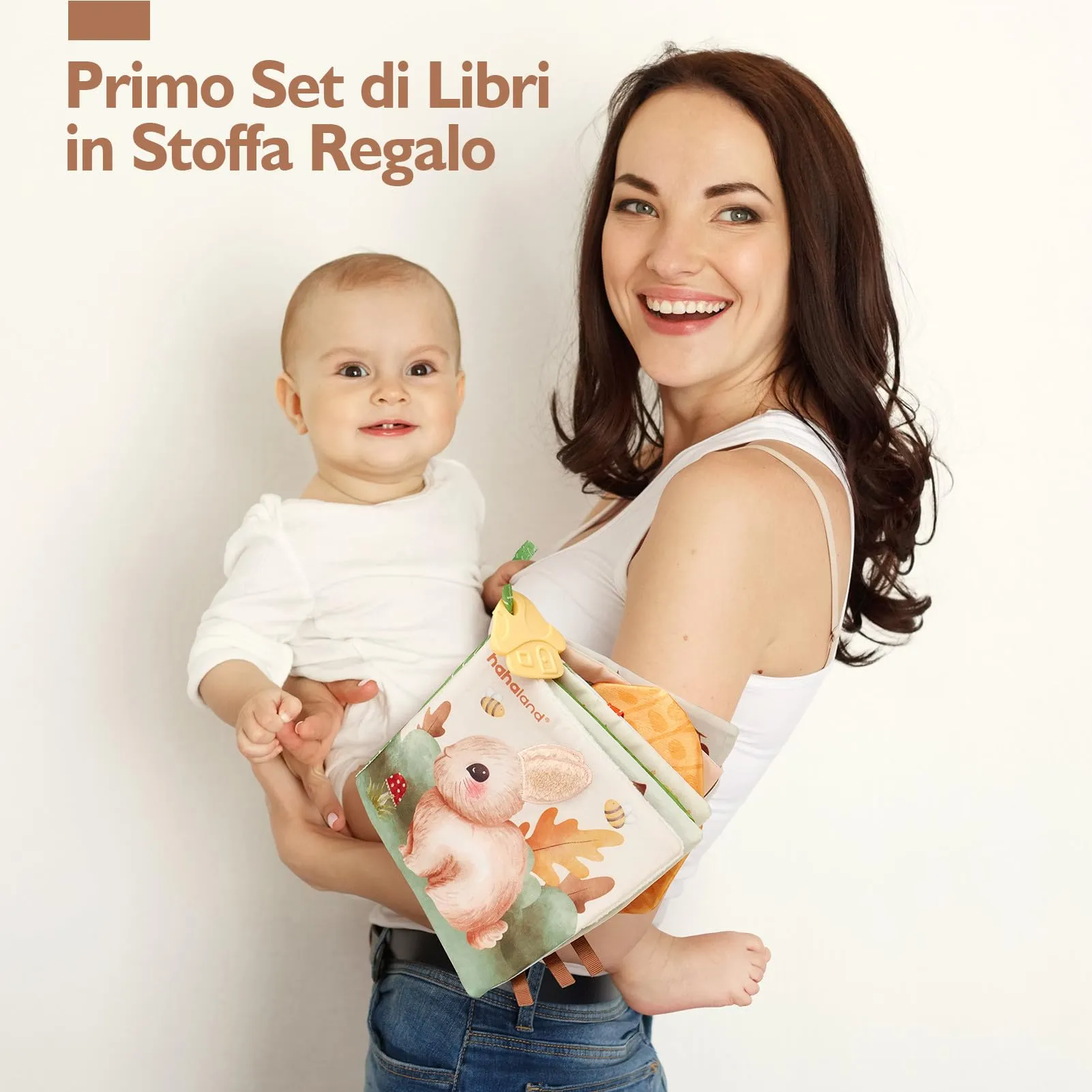 hahaland Libro di Stoffa Interattivo con Animali per Neonati 0-6 Mesi - immagine 8
