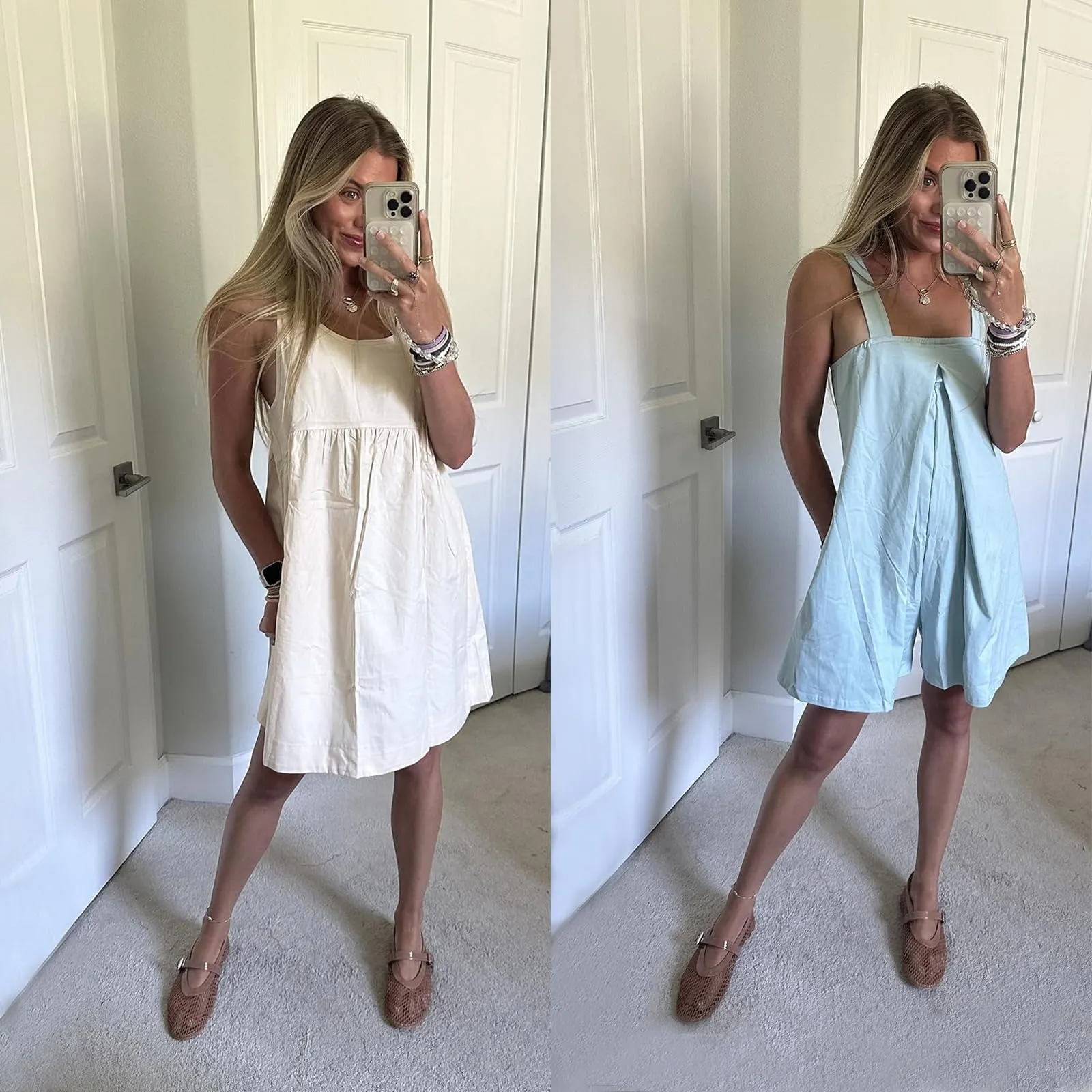 DOEYG Ballerine da donna in rete con cinturino e fibbia, marrone chiaro, 37 EU - immagine 3