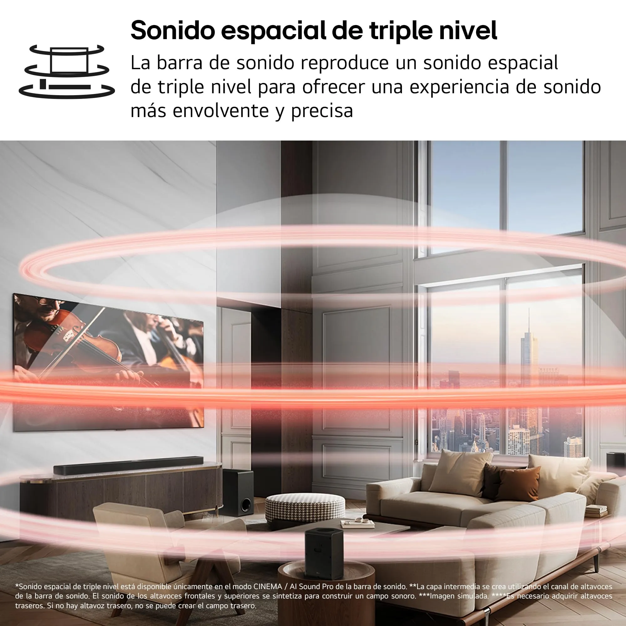 LG SG10TY Soundbar 3.1 Channel 420W with Wireless Subwoofer, Dolby Atmos, Wi-Fi, Spotify Connect, Airplay 2, WOWCAST, HDMI - immagine 7