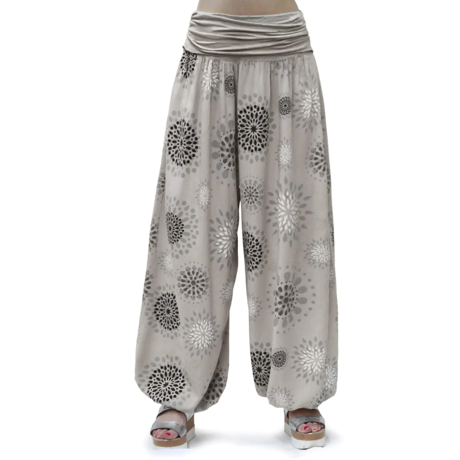 GLAMEXX24 Pantaloni Harem Donna, Pantaloni Yoga Larga con Tasche in Viscosa, Estivi Leggeri per Jogging, Danza e Pilates - immagine 2