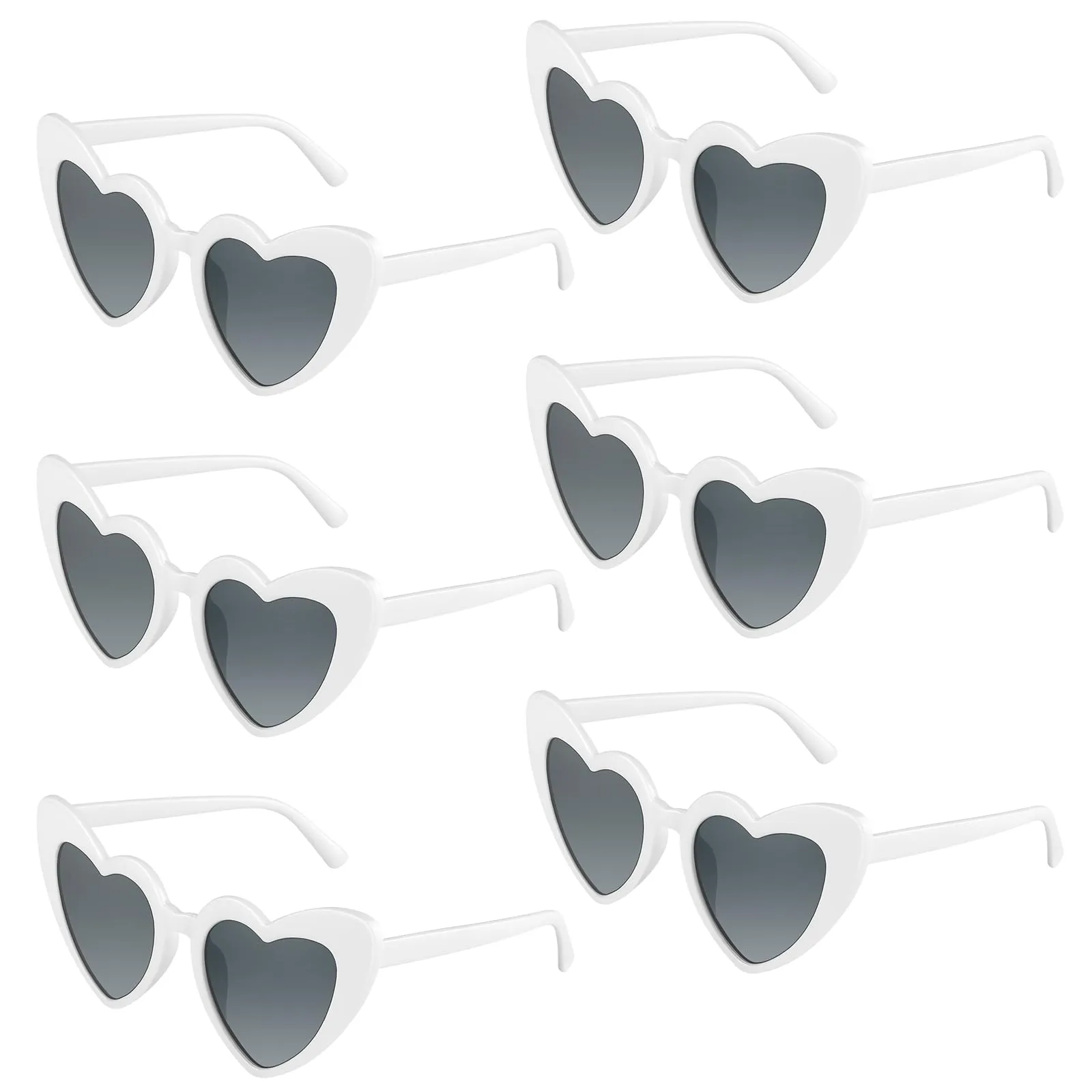 BOUBONI Occhiali da sole a forma di cuore vintage per donna, Bianco, 15.3cm - immagine 1