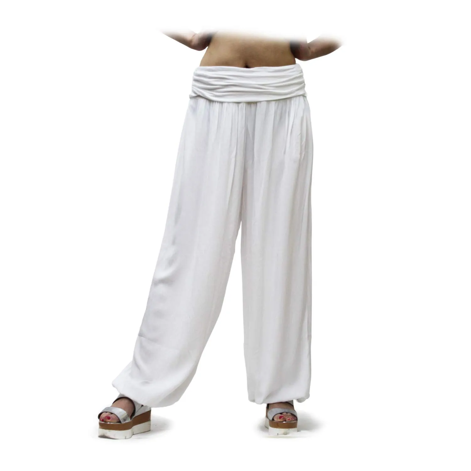 GLAMEXX24 Pantaloni Harem Donna in Viscosa, Pantaloni Yoga Casual con Tasche per Sport, Danza e Pilates - immagine 1